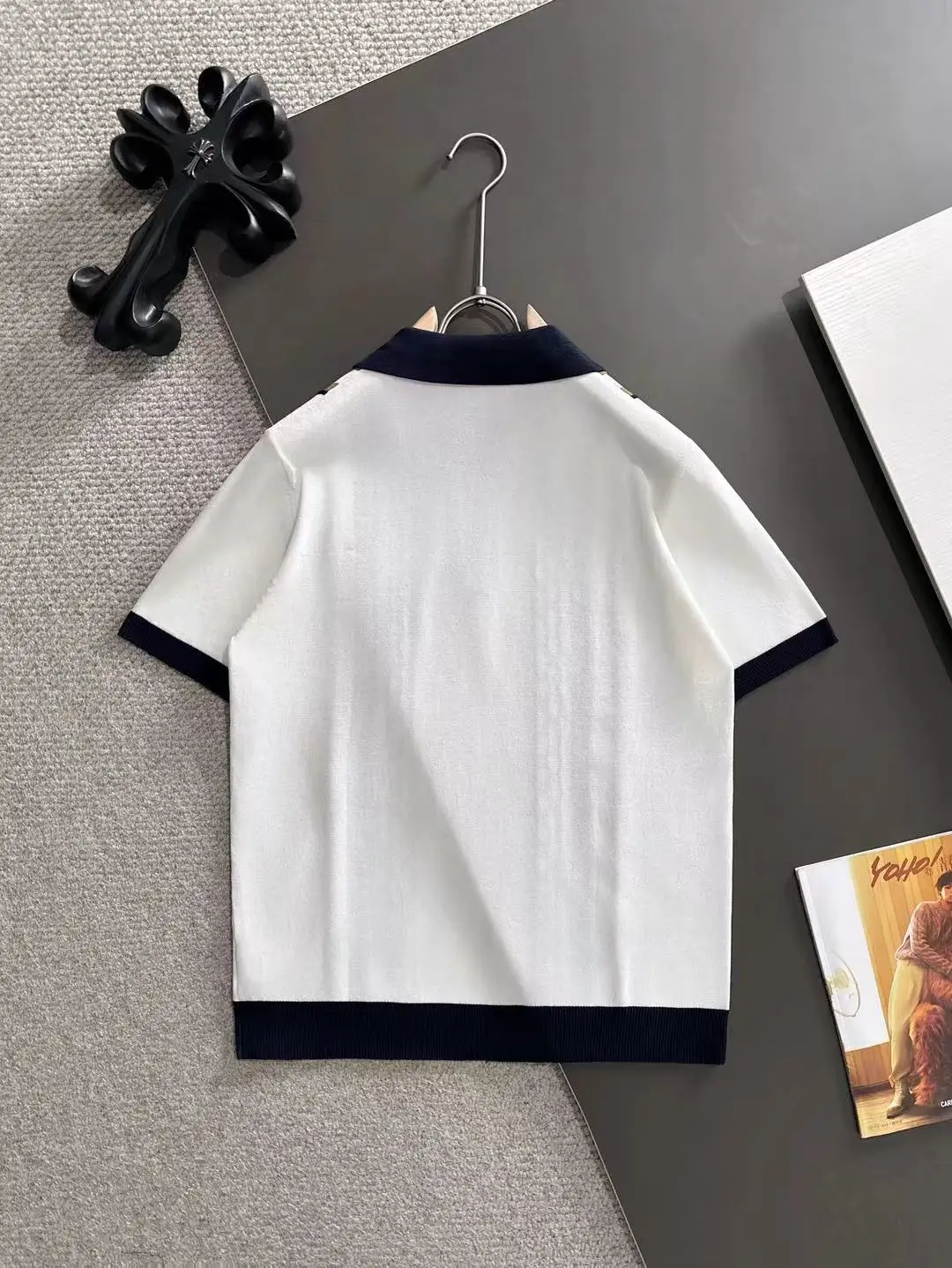 Striped Half-Zip Knit Polo Shirt D20015243 — view 9