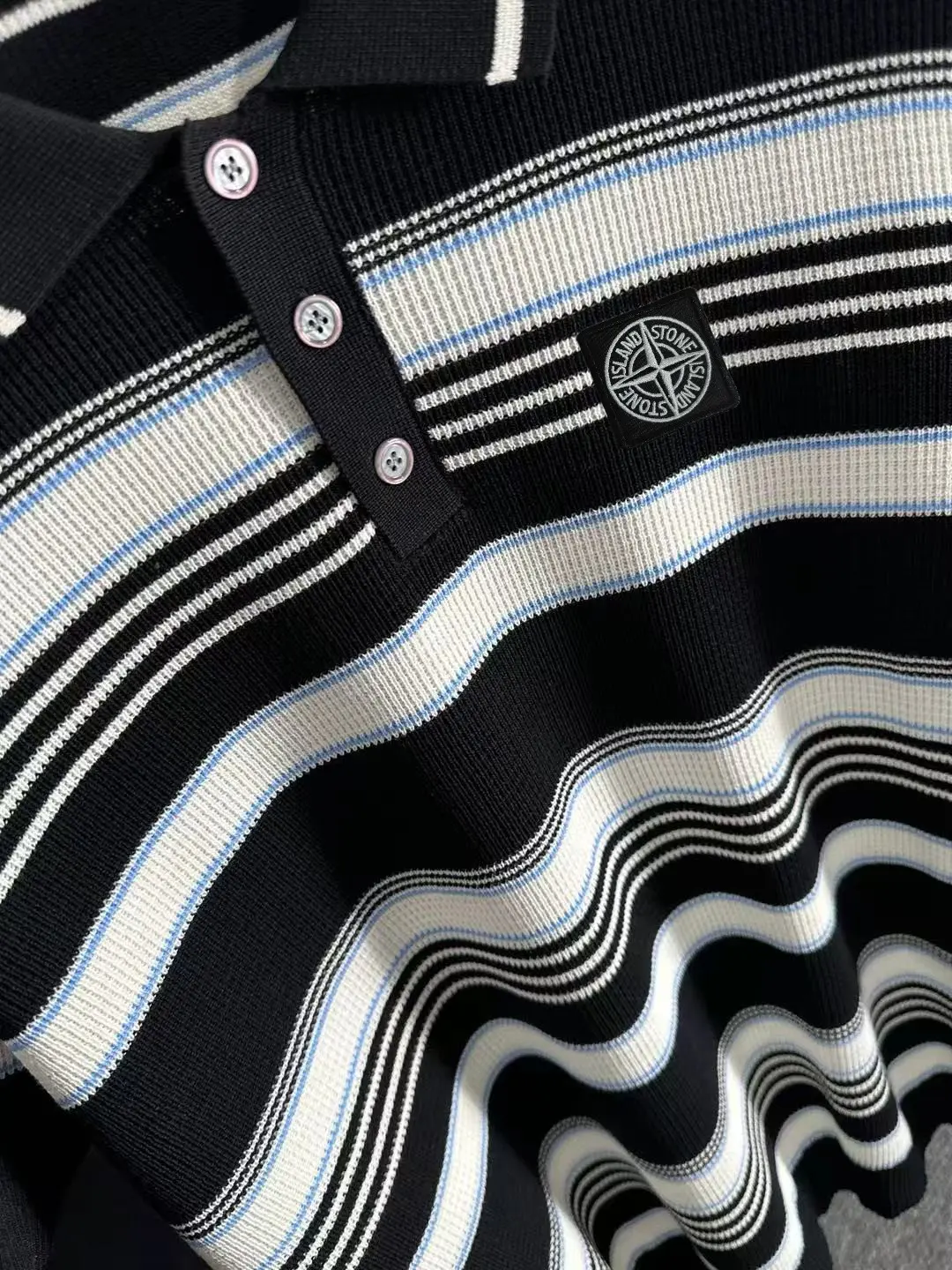 Striped Knit Polo Shirt D20015170 — view 7