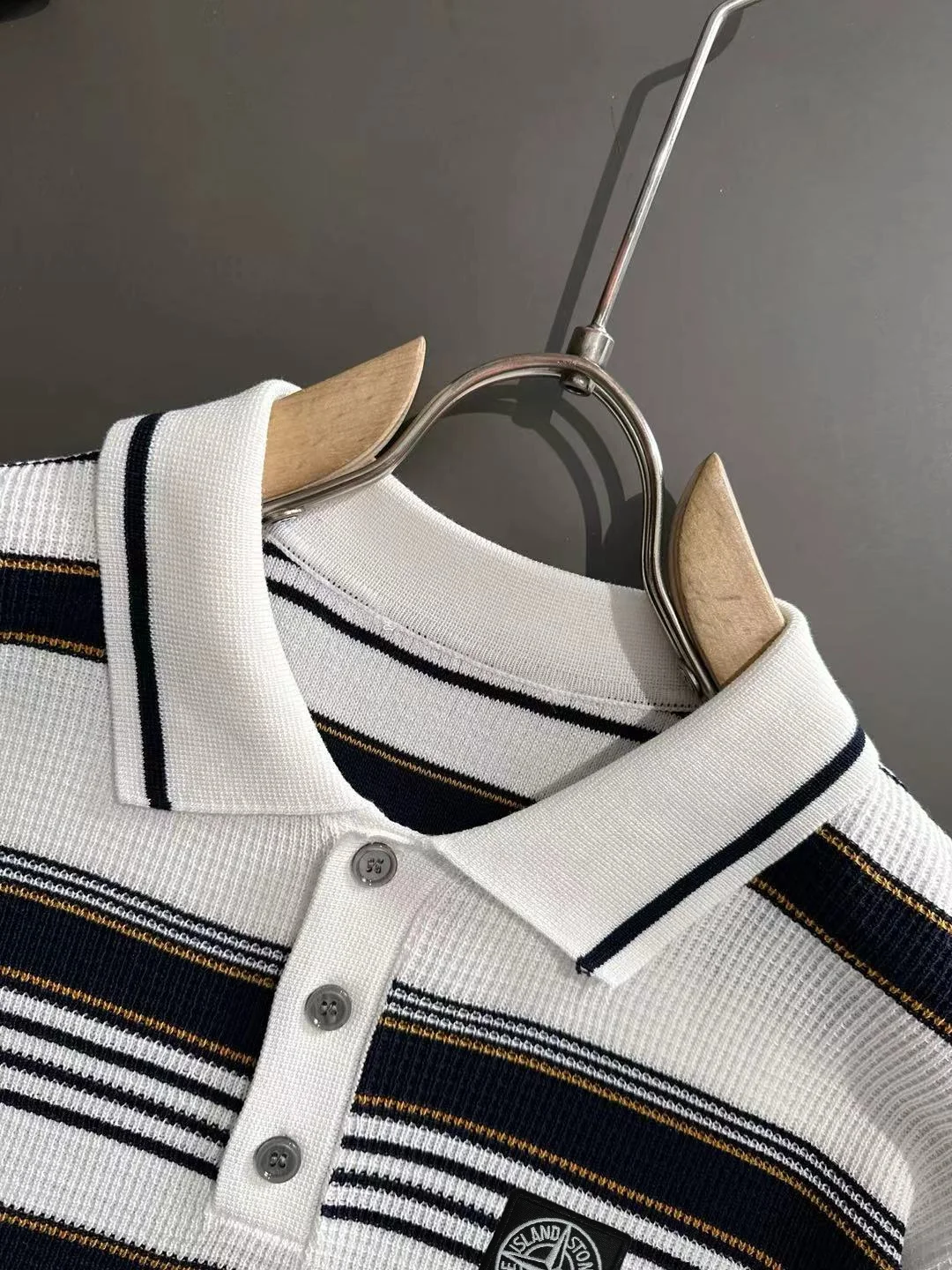 Striped Knit Cotton Polo Shirt D20015172 — view 3