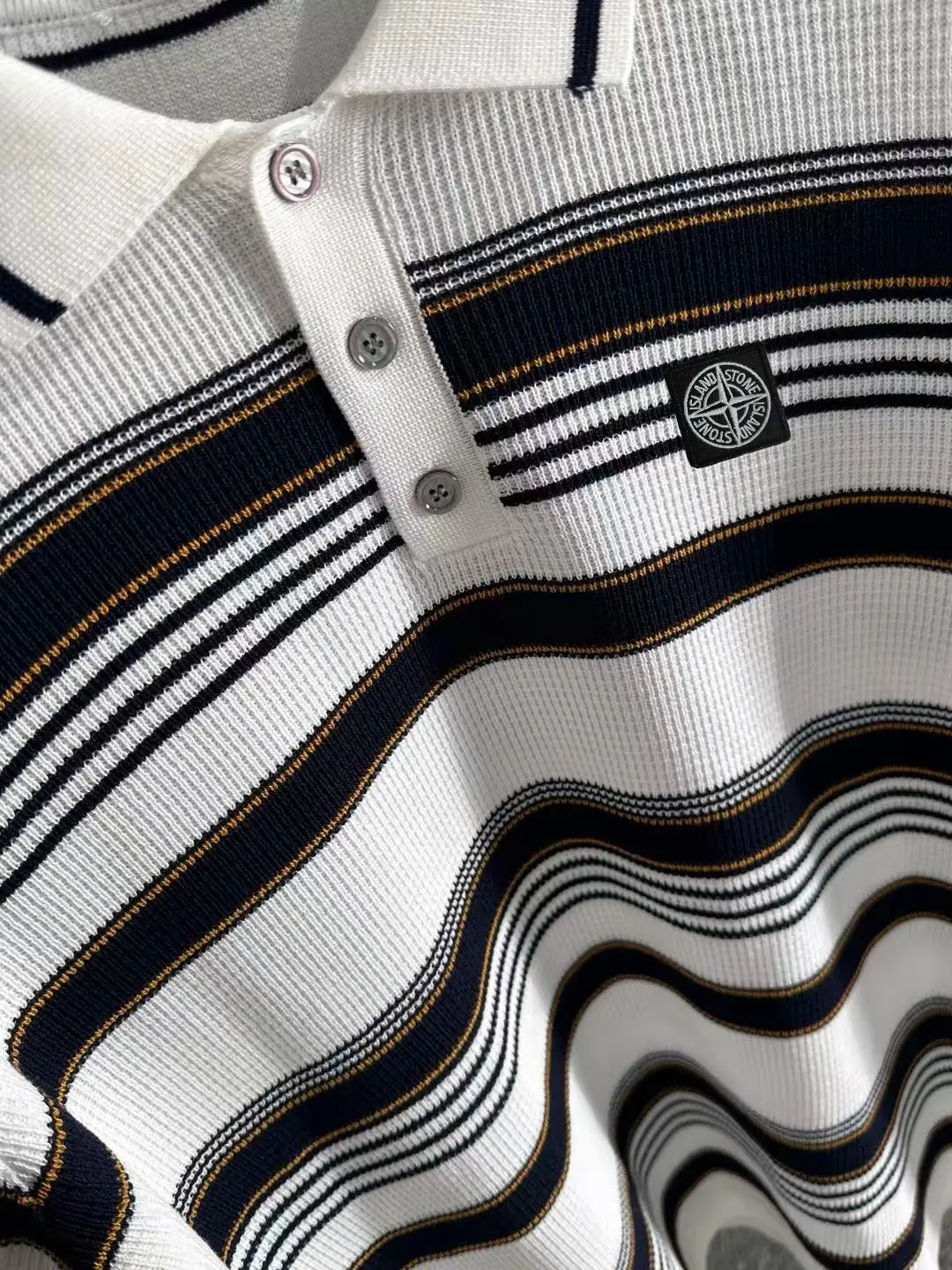 Striped Knit Cotton Polo Shirt D20015172 — view 7