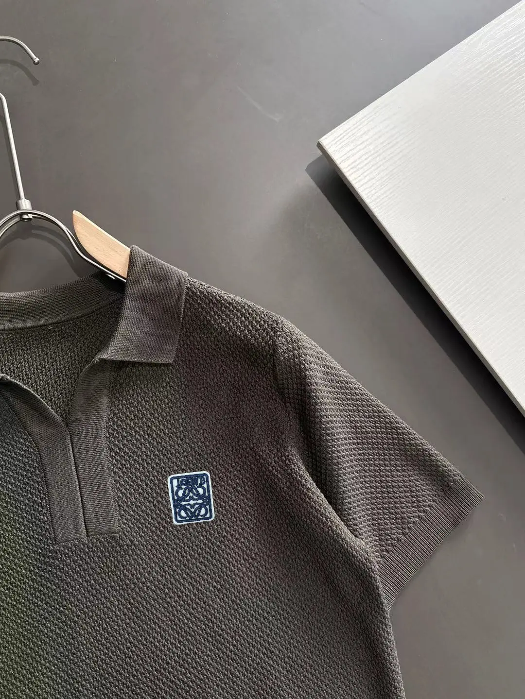 Logo-Embroidered Waffle-Knit Polo Shirt D20015241 — view 2
