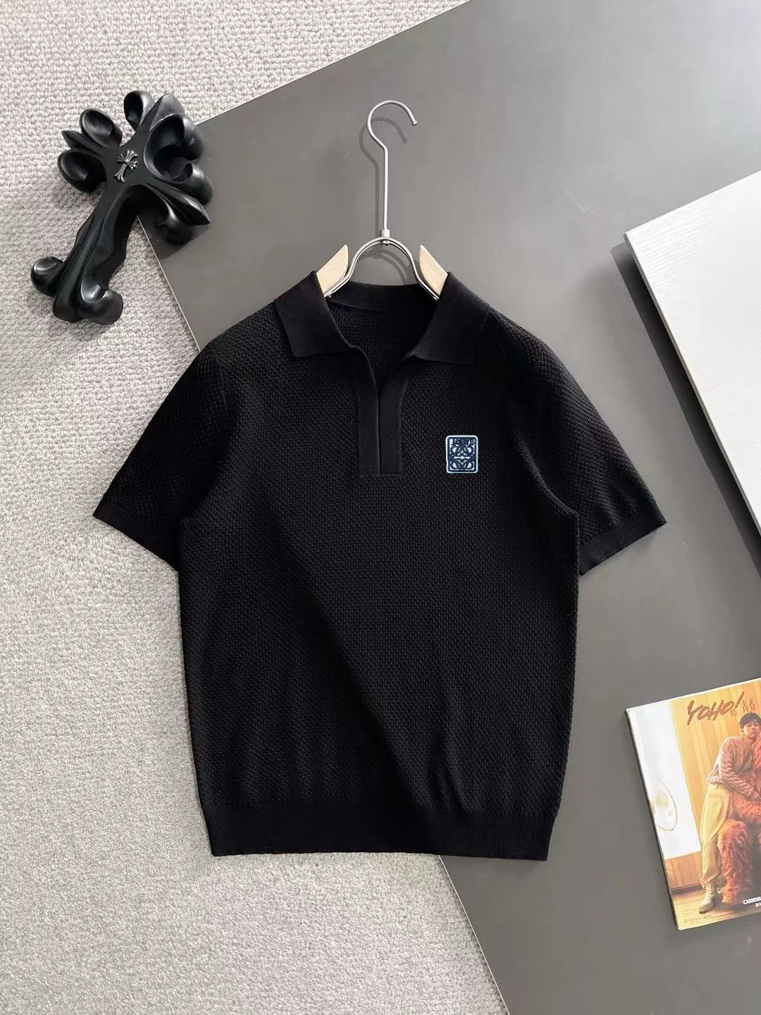 Waffle-Knit Cotton-Blend Polo Shirt D20015239