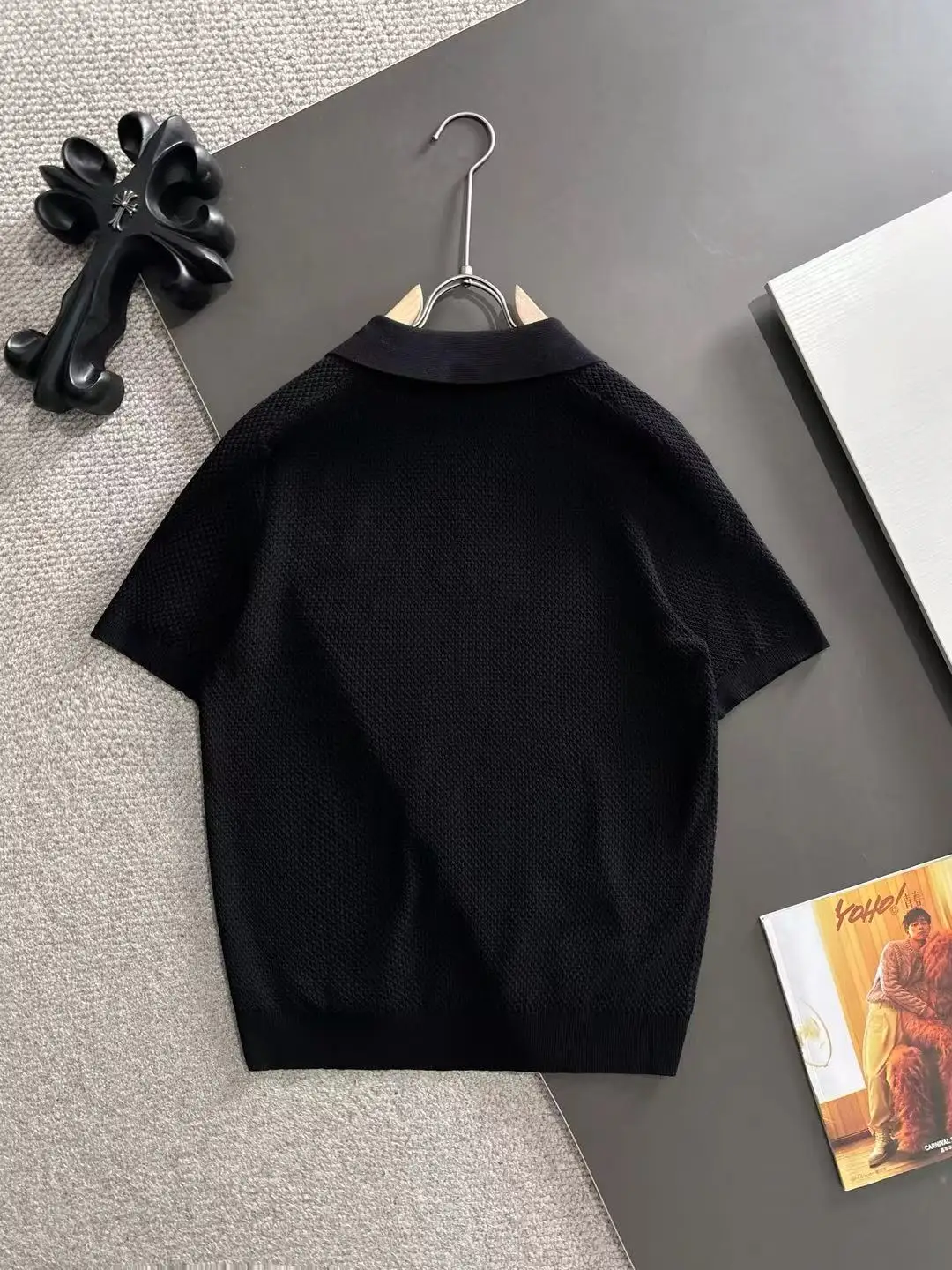 Waffle-Knit Cotton-Blend Polo Shirt D20015239 — view 9