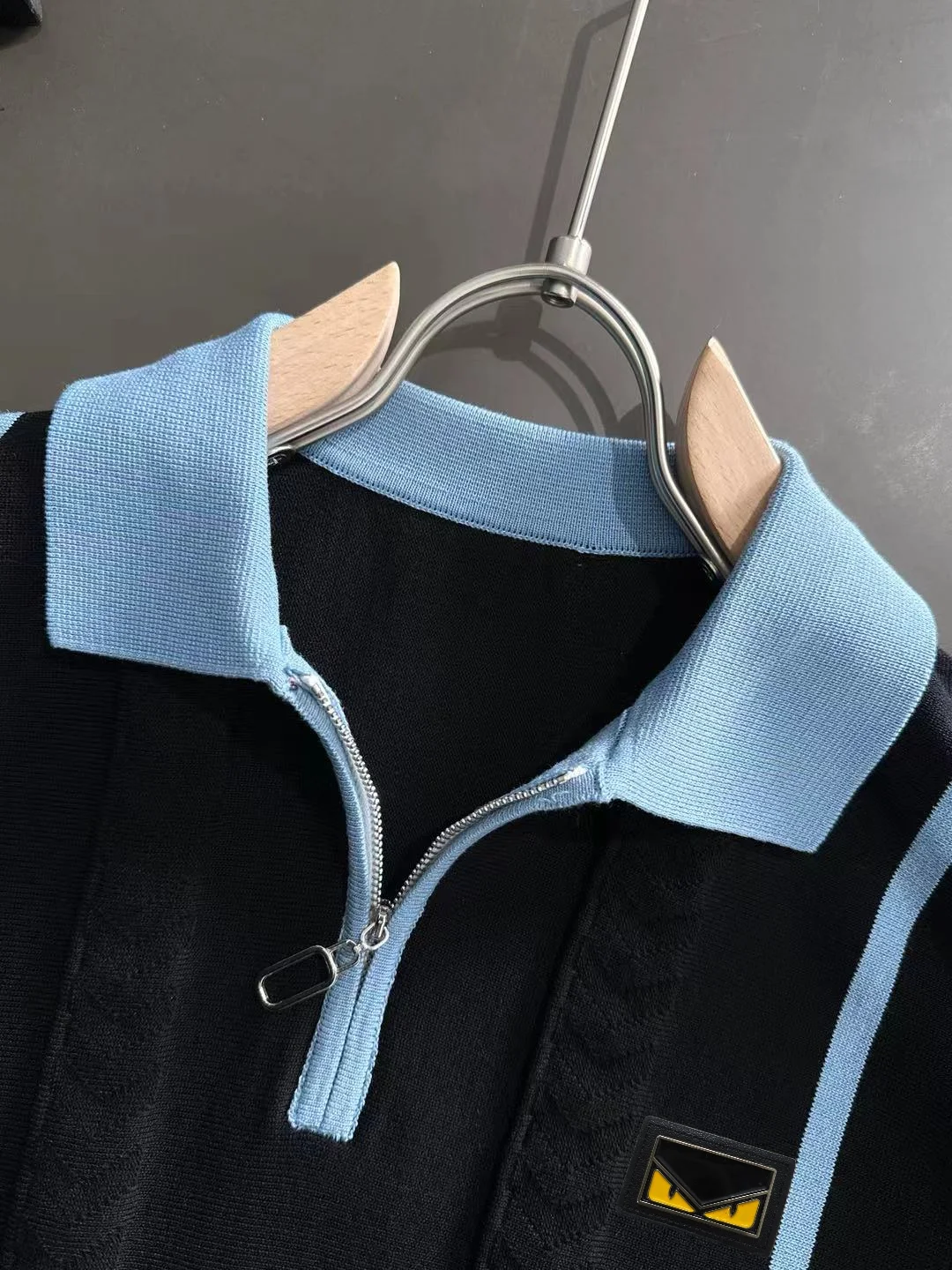 Contrast-Stripe Half-Zip Knit Polo Shirt D20015231 — view 3