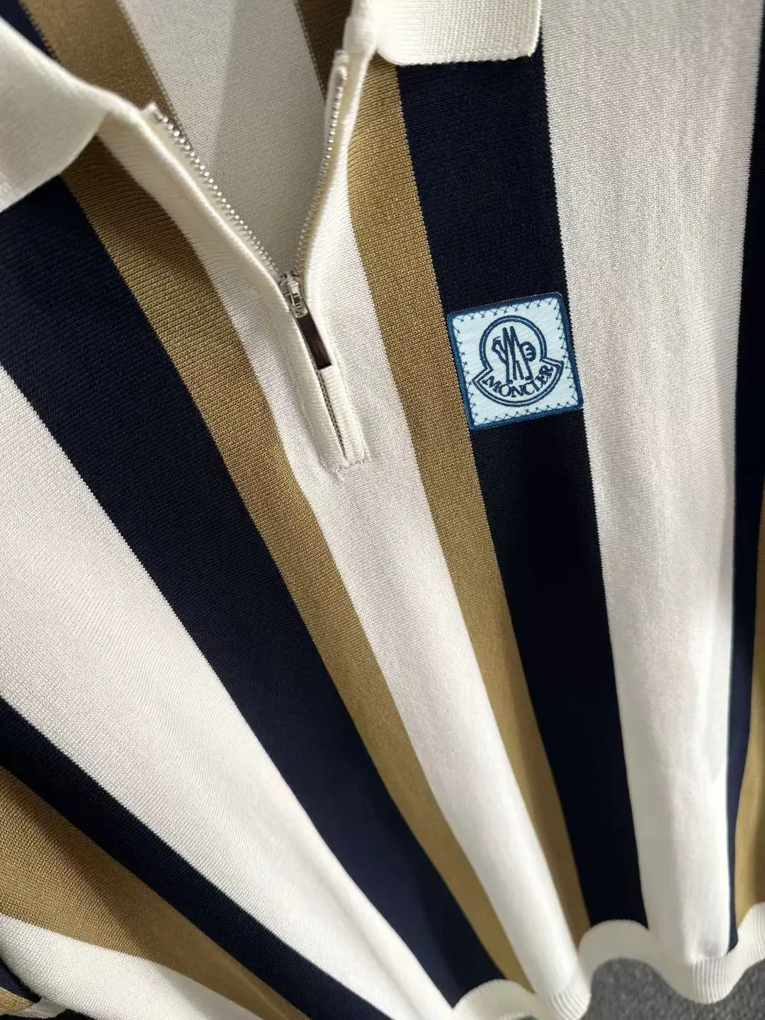 Striped Knit Half-Zip Polo Shirt D20015162 — view 7