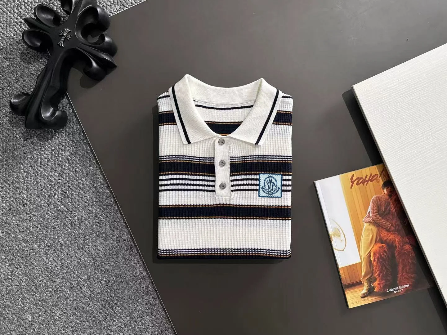 Striped Knit Polo Shirt D20015246 — view 8