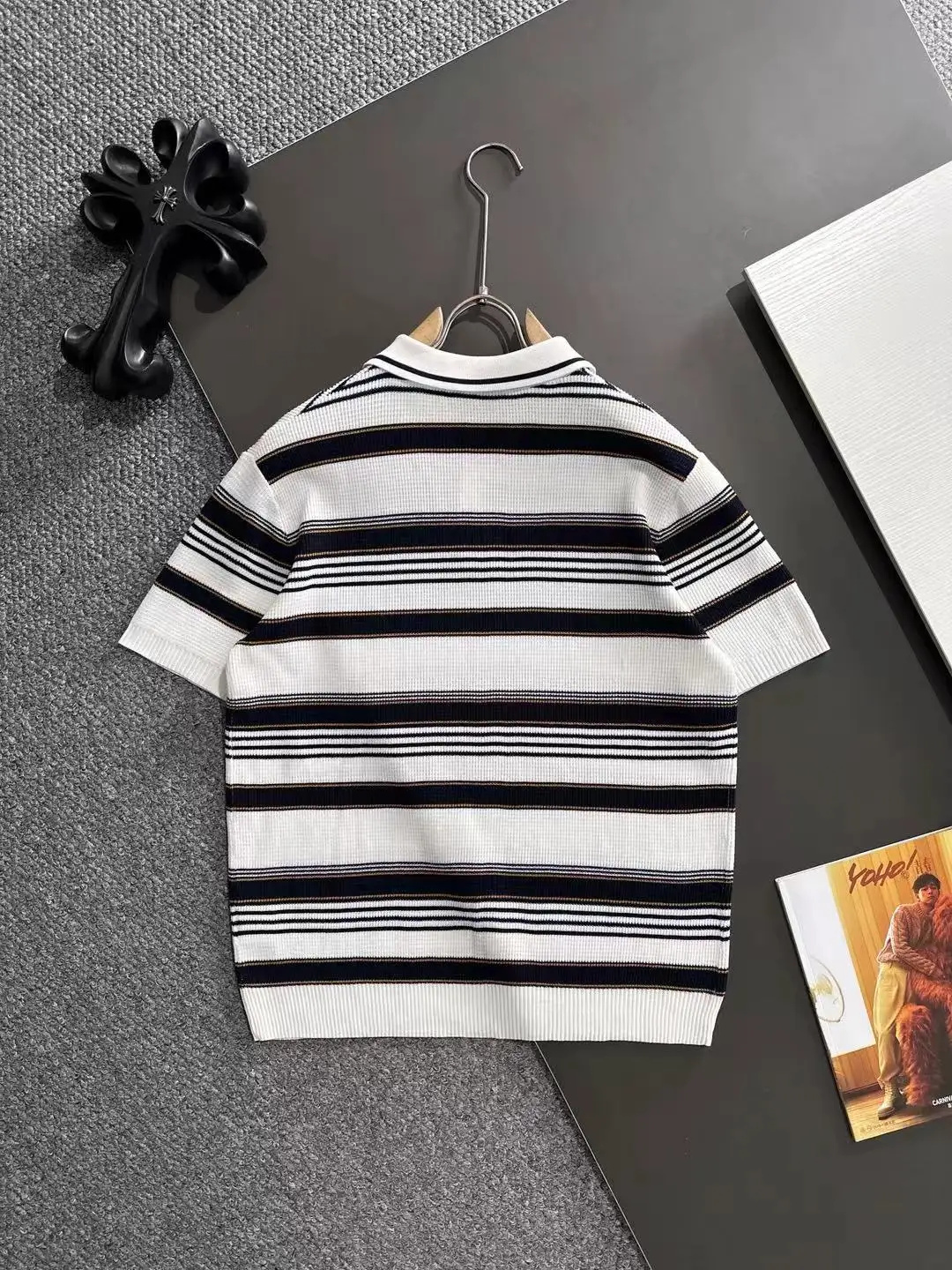 Striped Knit Polo Shirt D20015246 — view 9