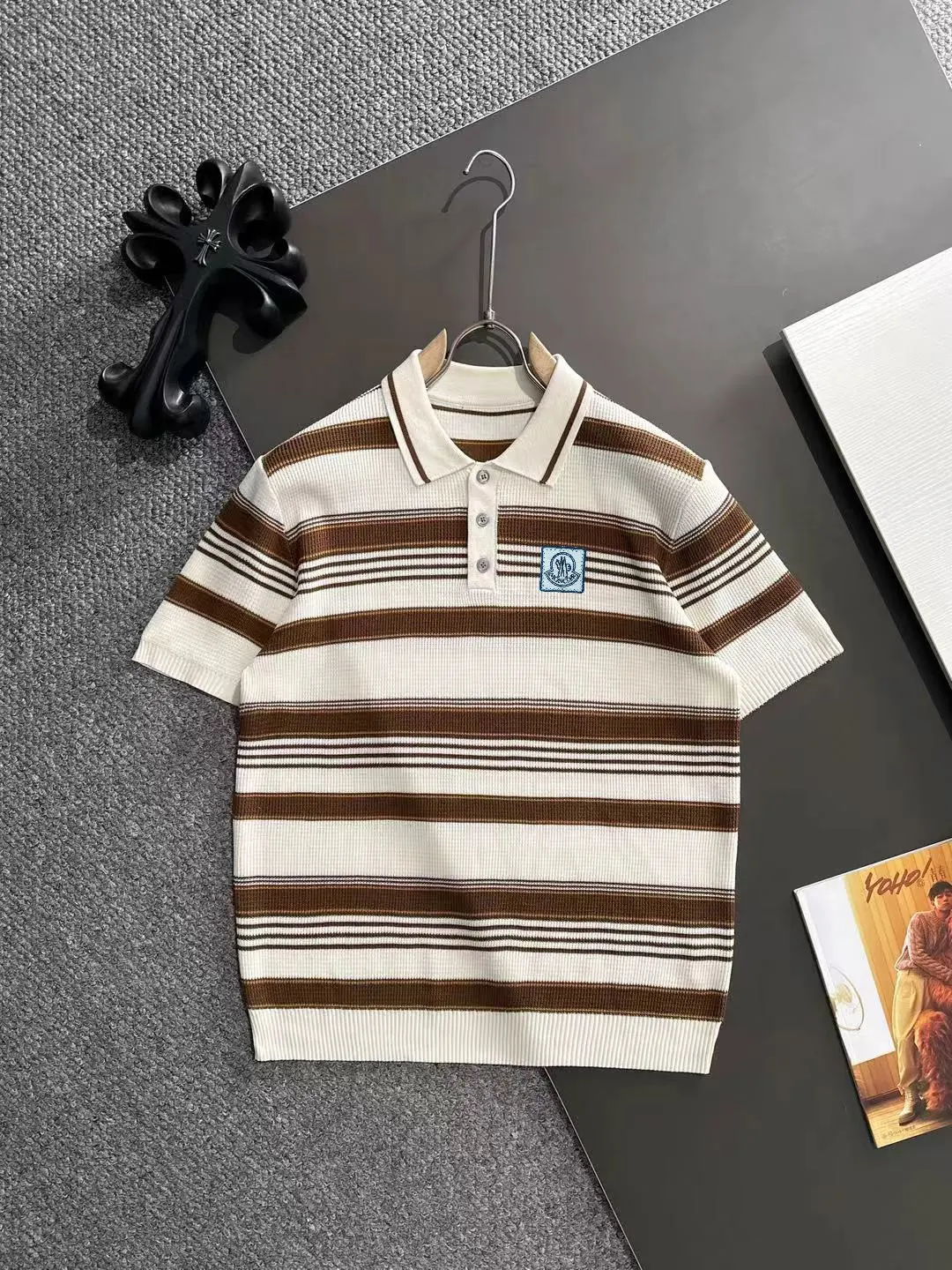 Striped Knit Polo Shirt D20015247