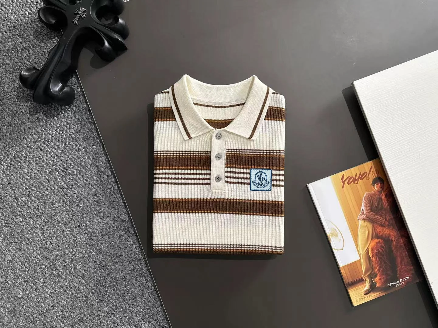 Striped Knit Polo Shirt D20015247 — view 8