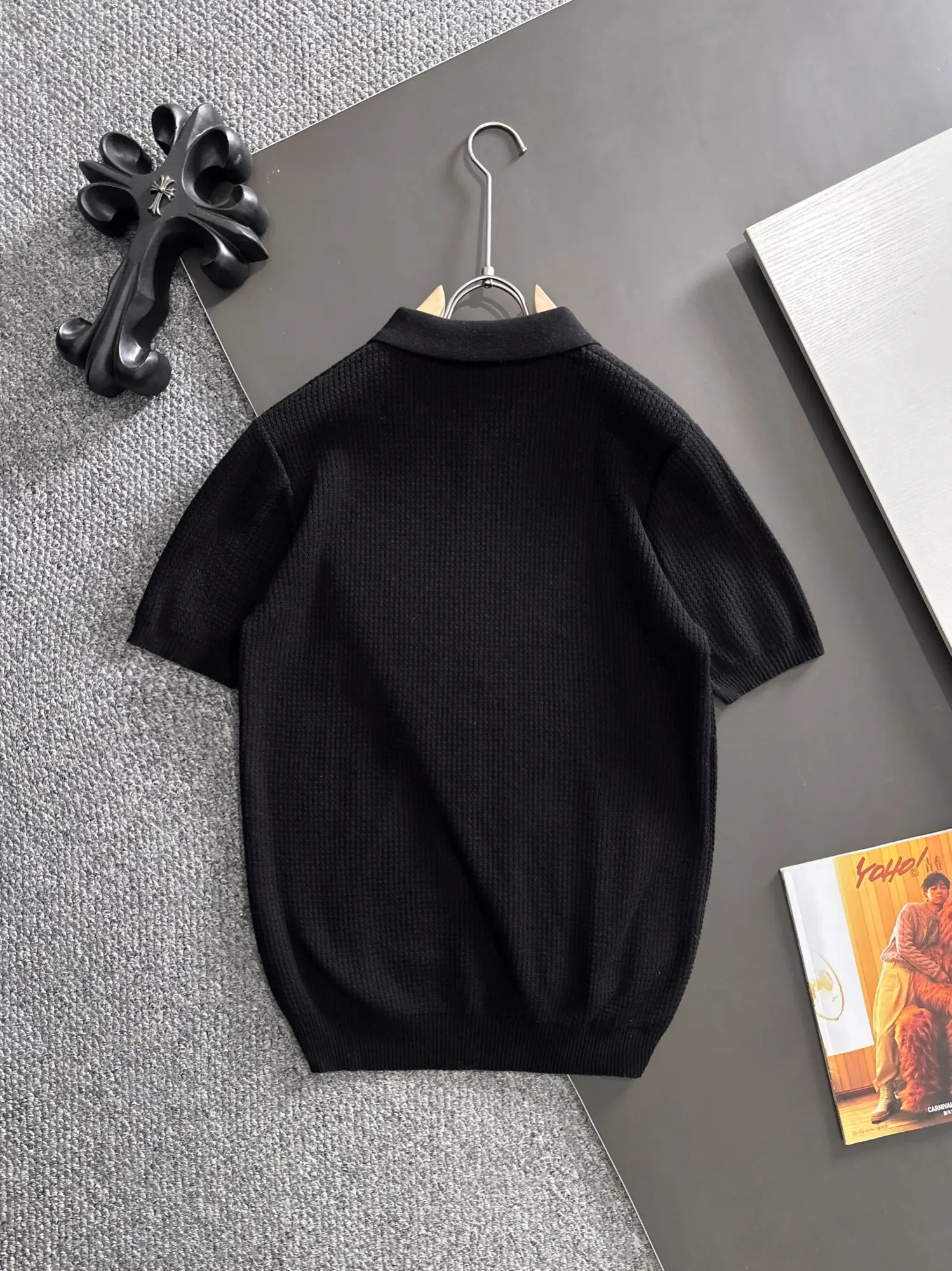 Waffle-Knit Cotton-Blend Polo Shirt D20015215 — view 9