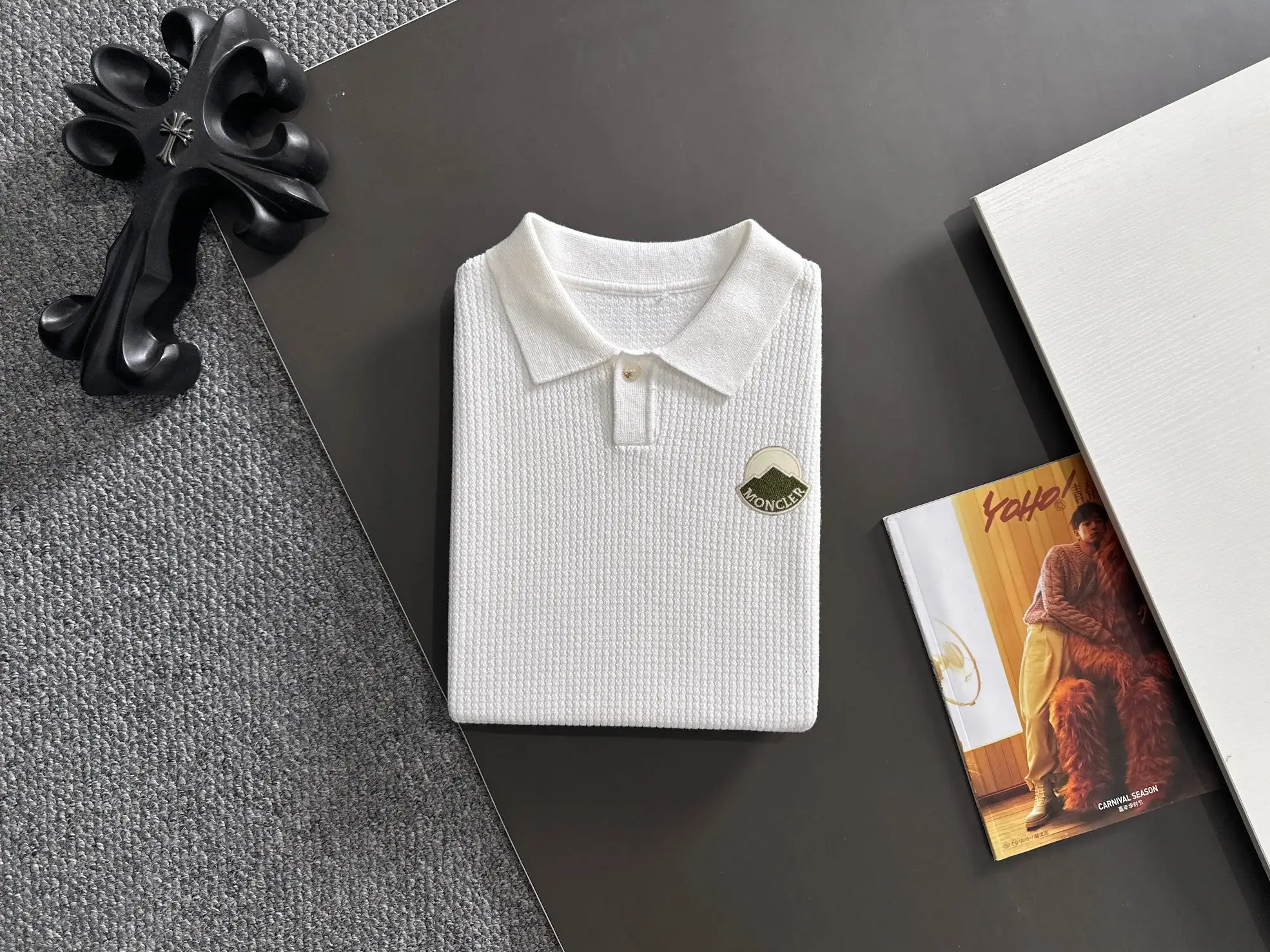 Slim-Fit Waffle-Knit Polo Shirt D20015216 — view 8