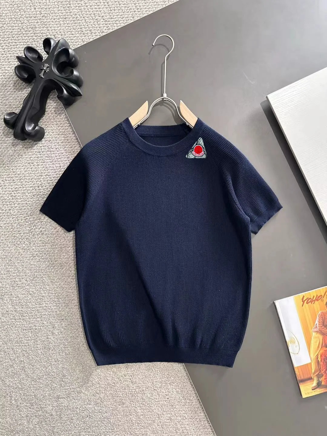 Ribbed Knit Short-Sleeve Sweater D20015164