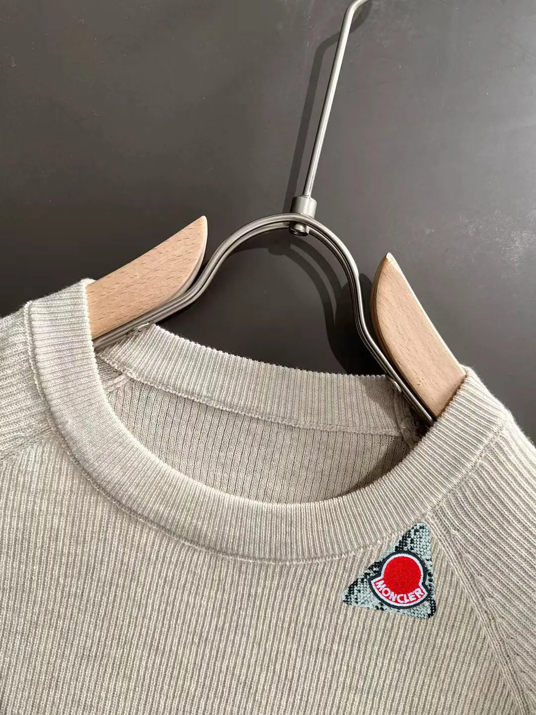 Moncler Ribbed Knit Short-Sleeve Sweater D20015165 — view 3