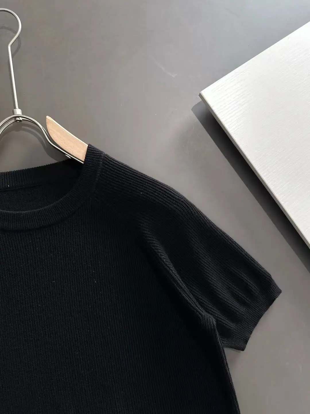 Ribbed Knit Short-Sleeve Sweater D20015271 — view 2