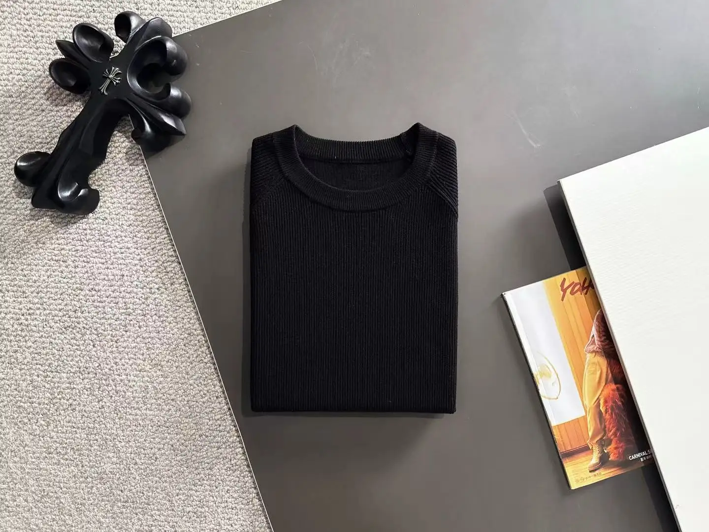 Ribbed Knit Short-Sleeve Sweater D20015271 — view 8