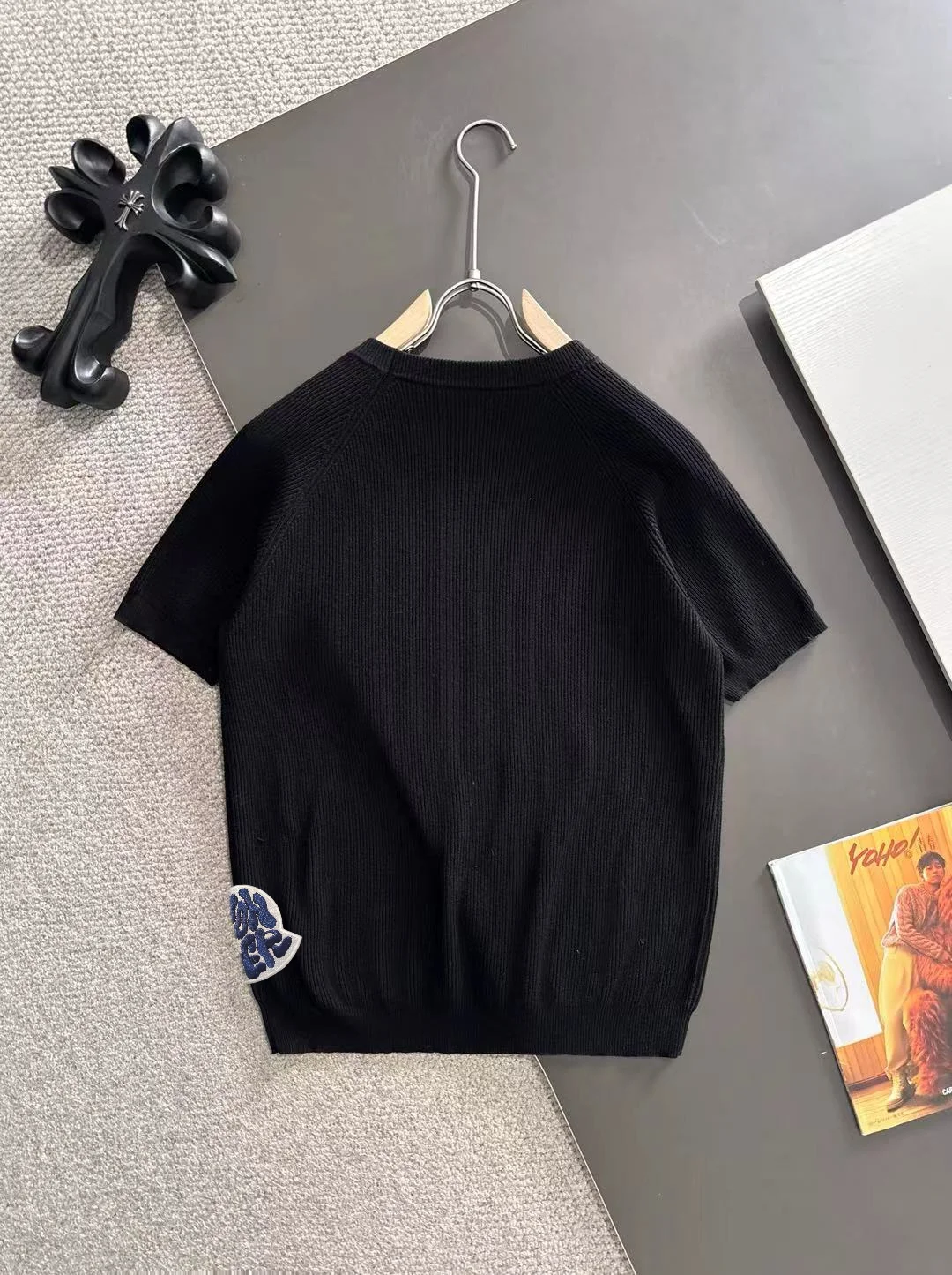 Ribbed Knit Short-Sleeve Sweater D20015271 — view 9