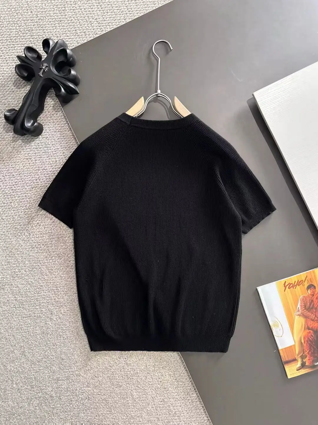 Ribbed Knit Crew-Neck T-Shirt D20015163 — view 9