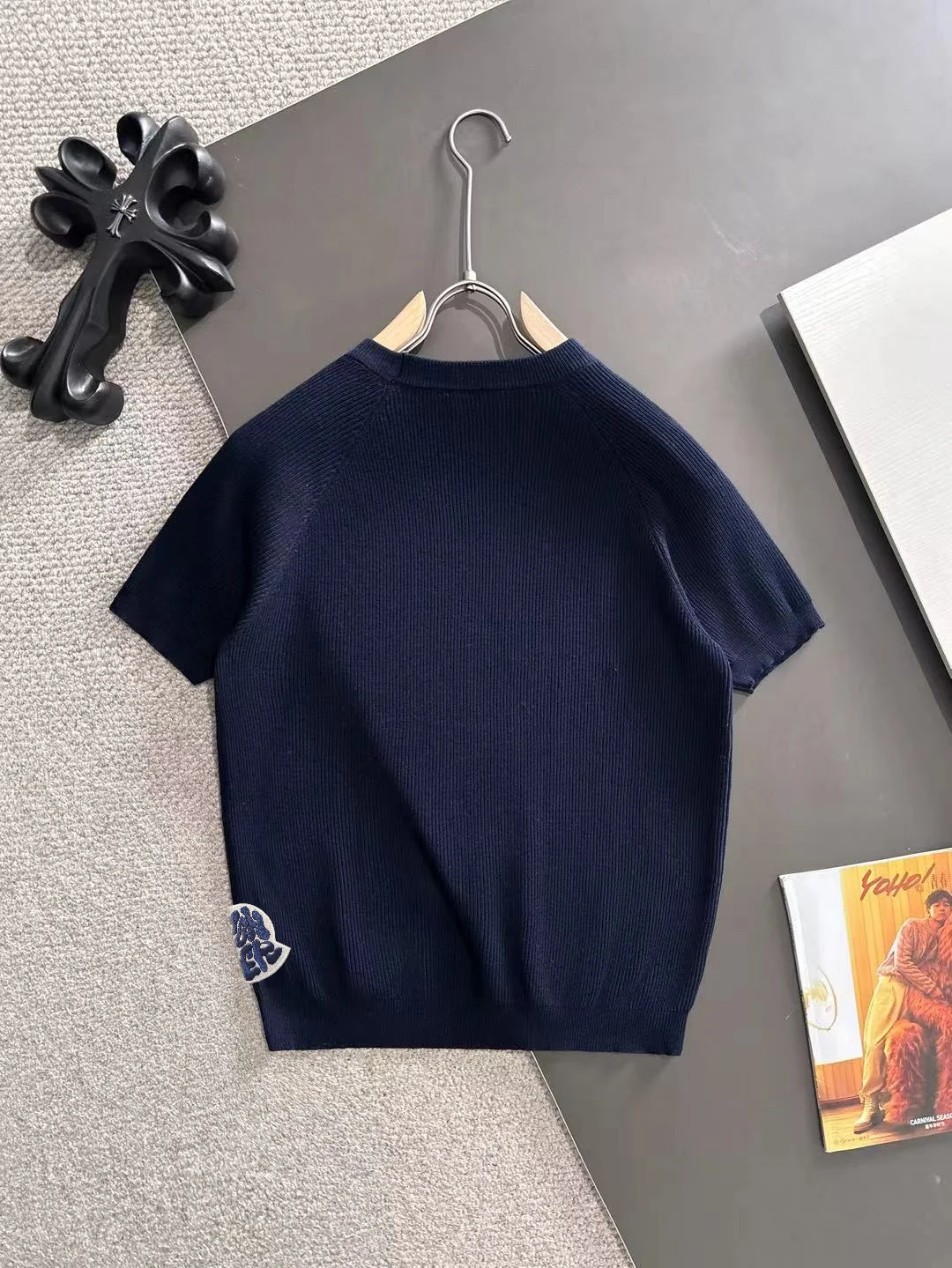 Ribbed Knit Short-Sleeve Sweater D20015270 — view 9