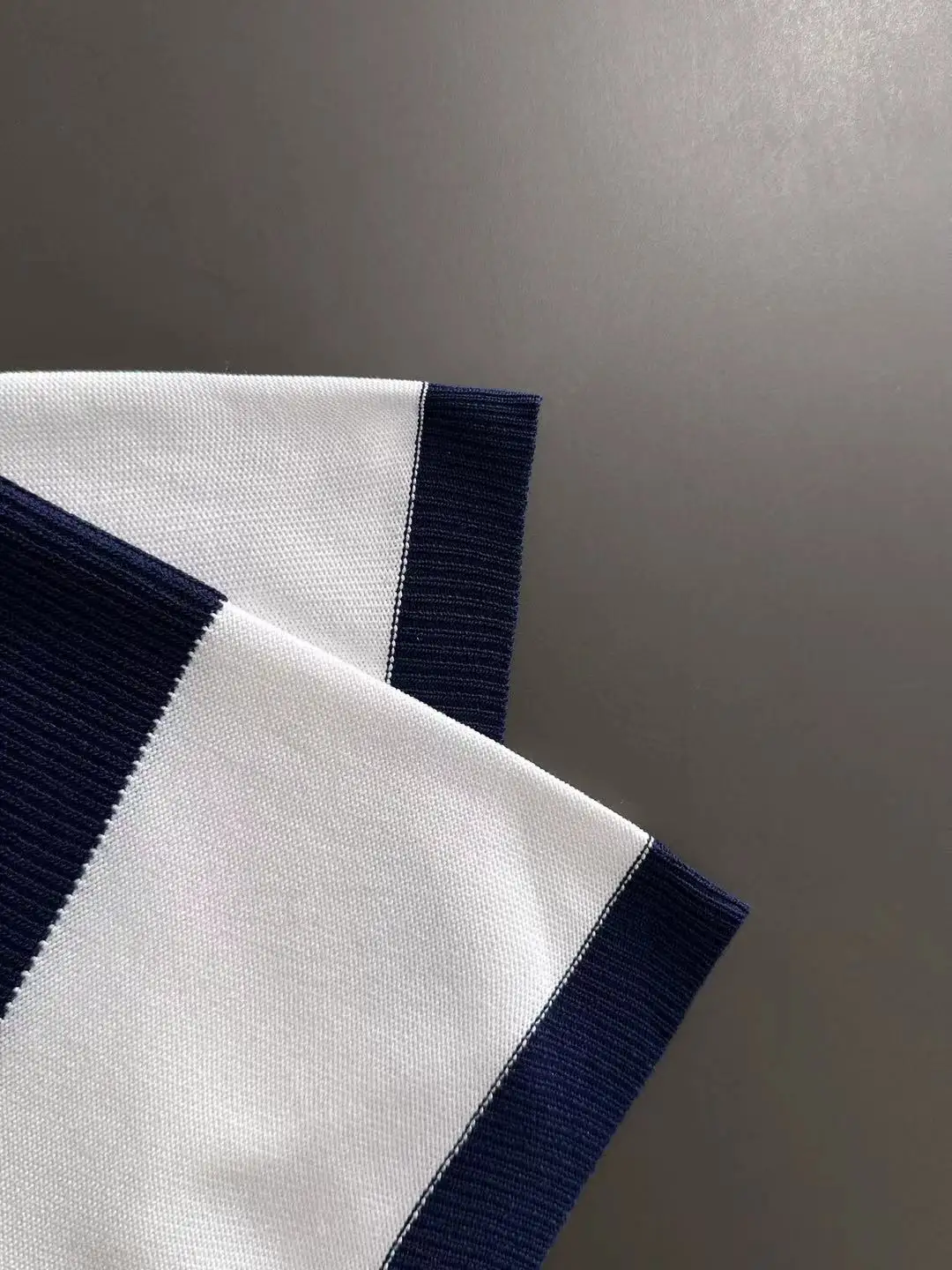 Striped Knit Half-Zip Polo Shirt D20015249 — view 5