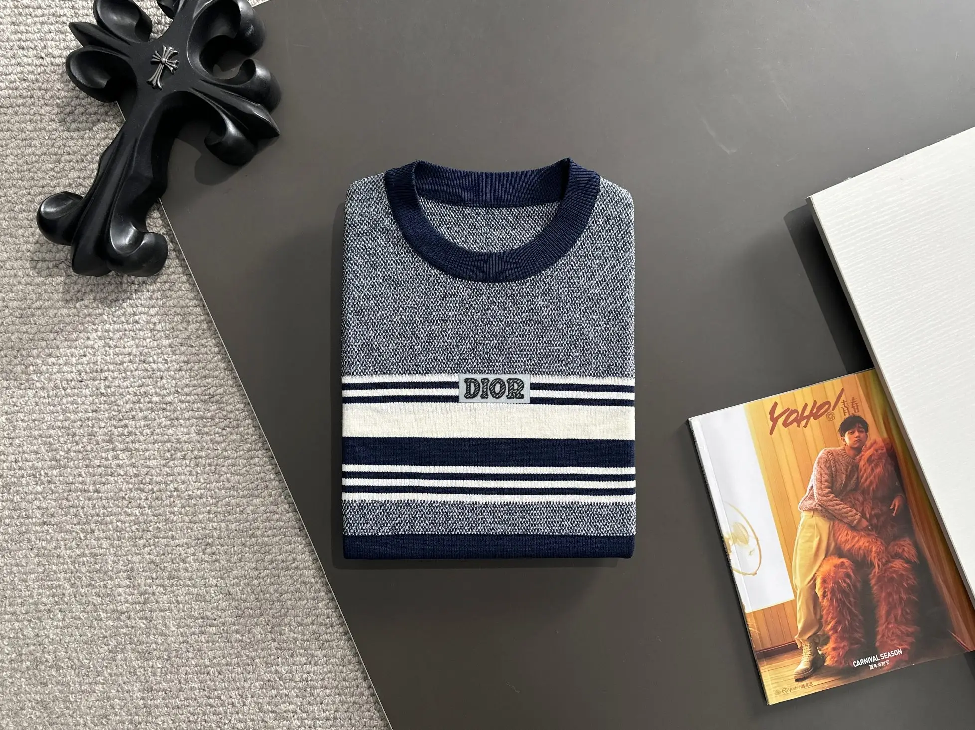 Striped Jacquard Knit T-Shirt D20015224 — view 8