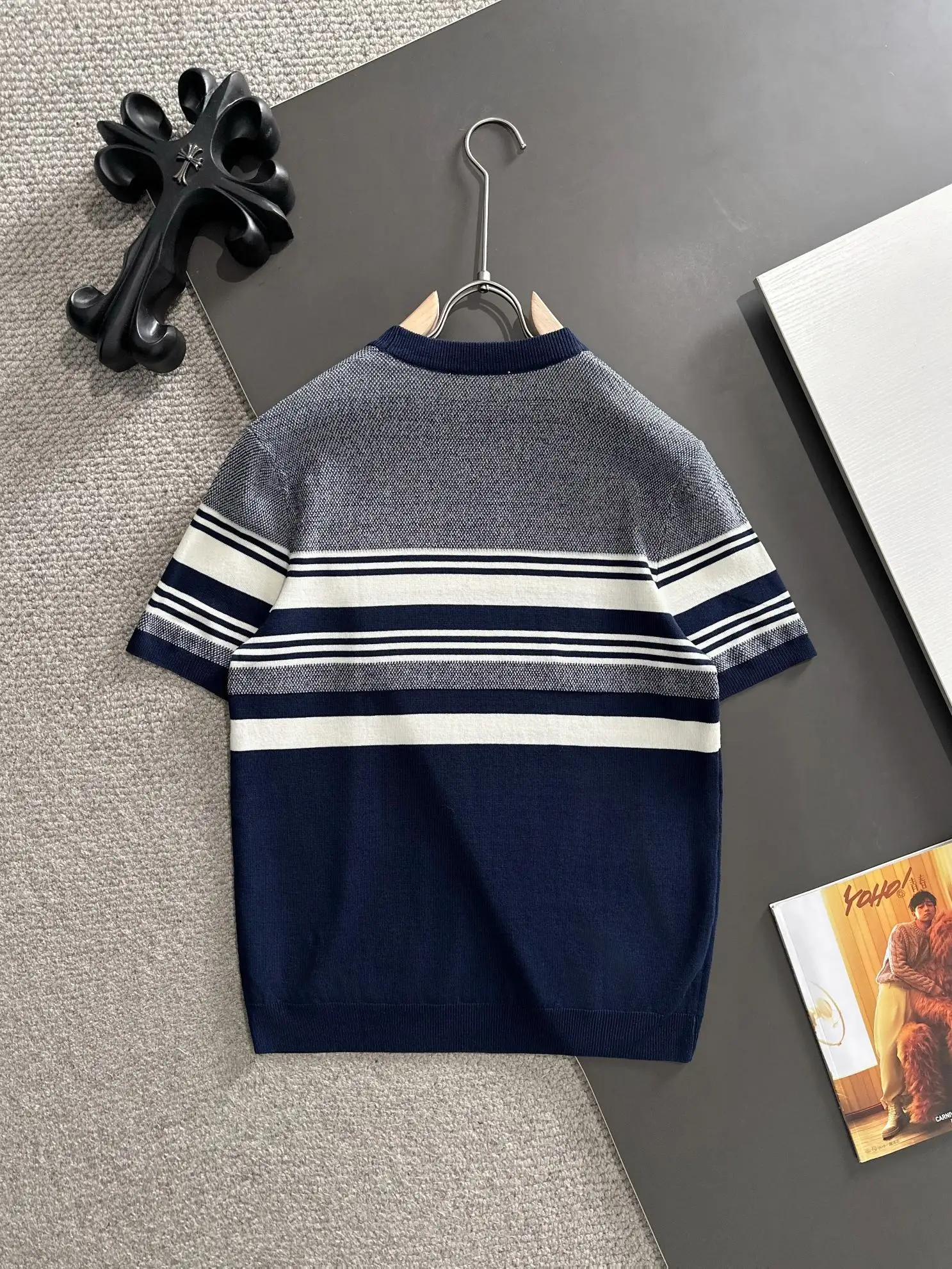 Striped Jacquard Knit T-Shirt D20015224 — view 9