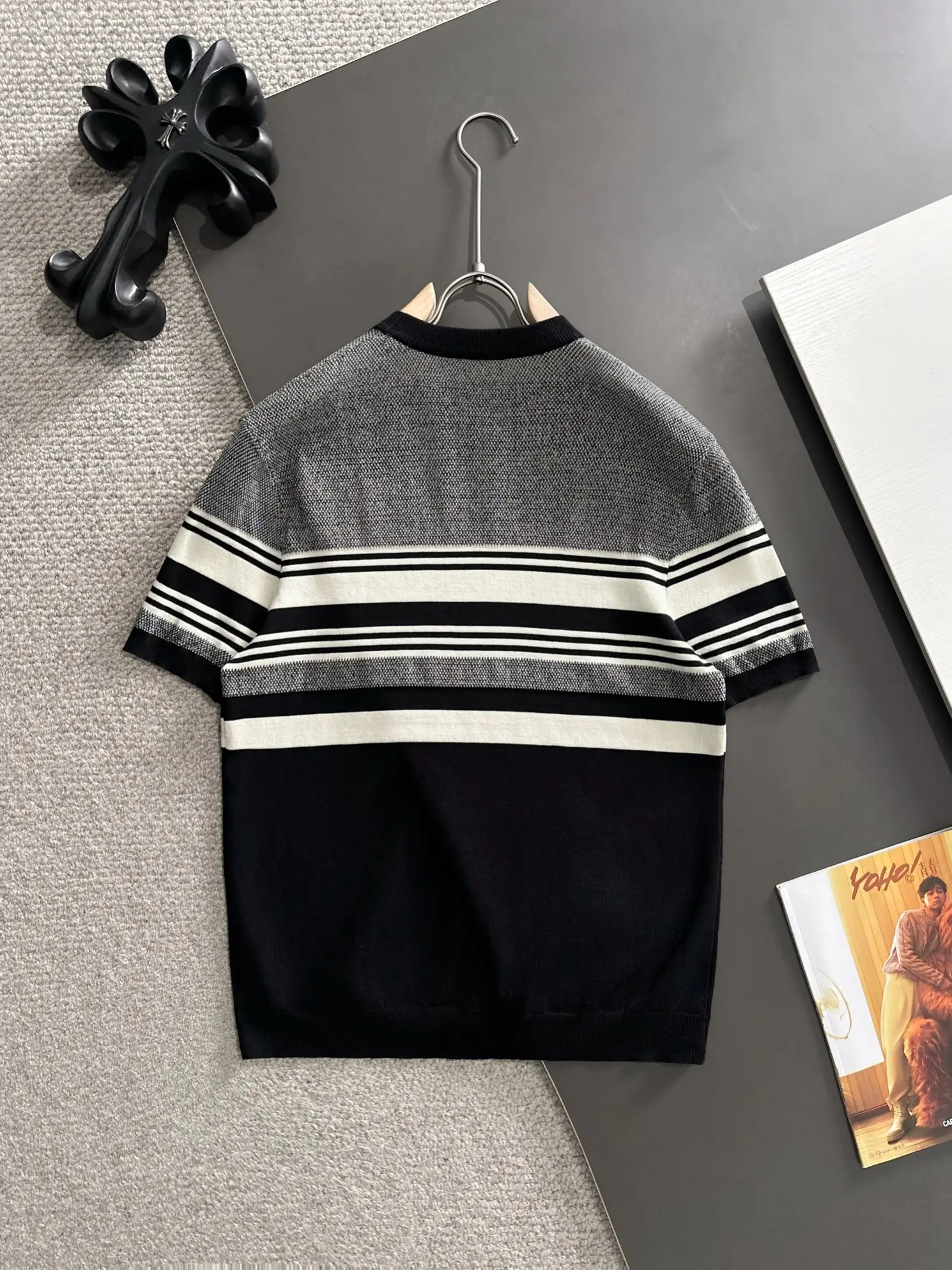 Striped Jacquard Knit T-Shirt D20015225 — view 9