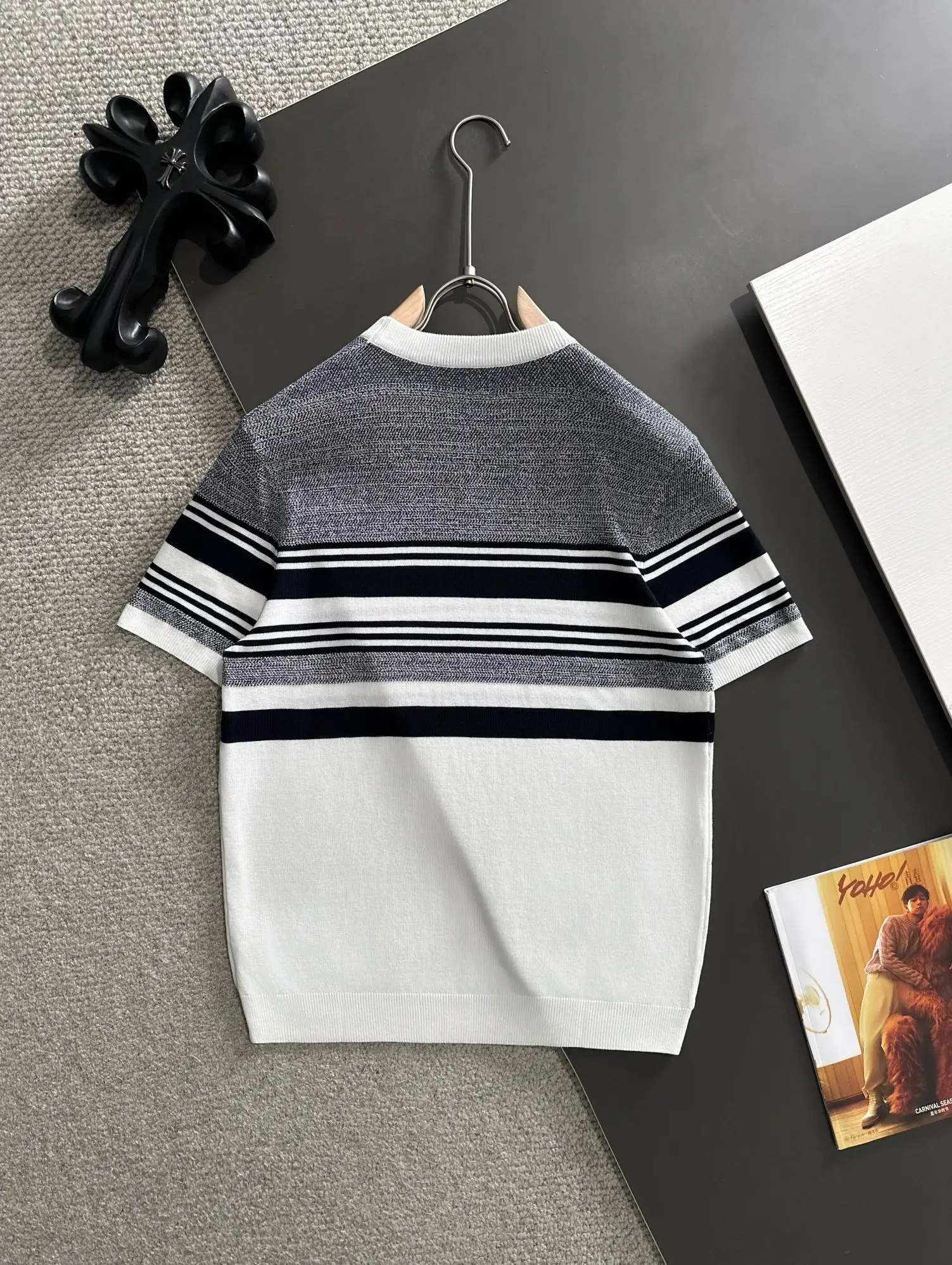 Striped Jacquard Knit T-Shirt D20015222 — view 9