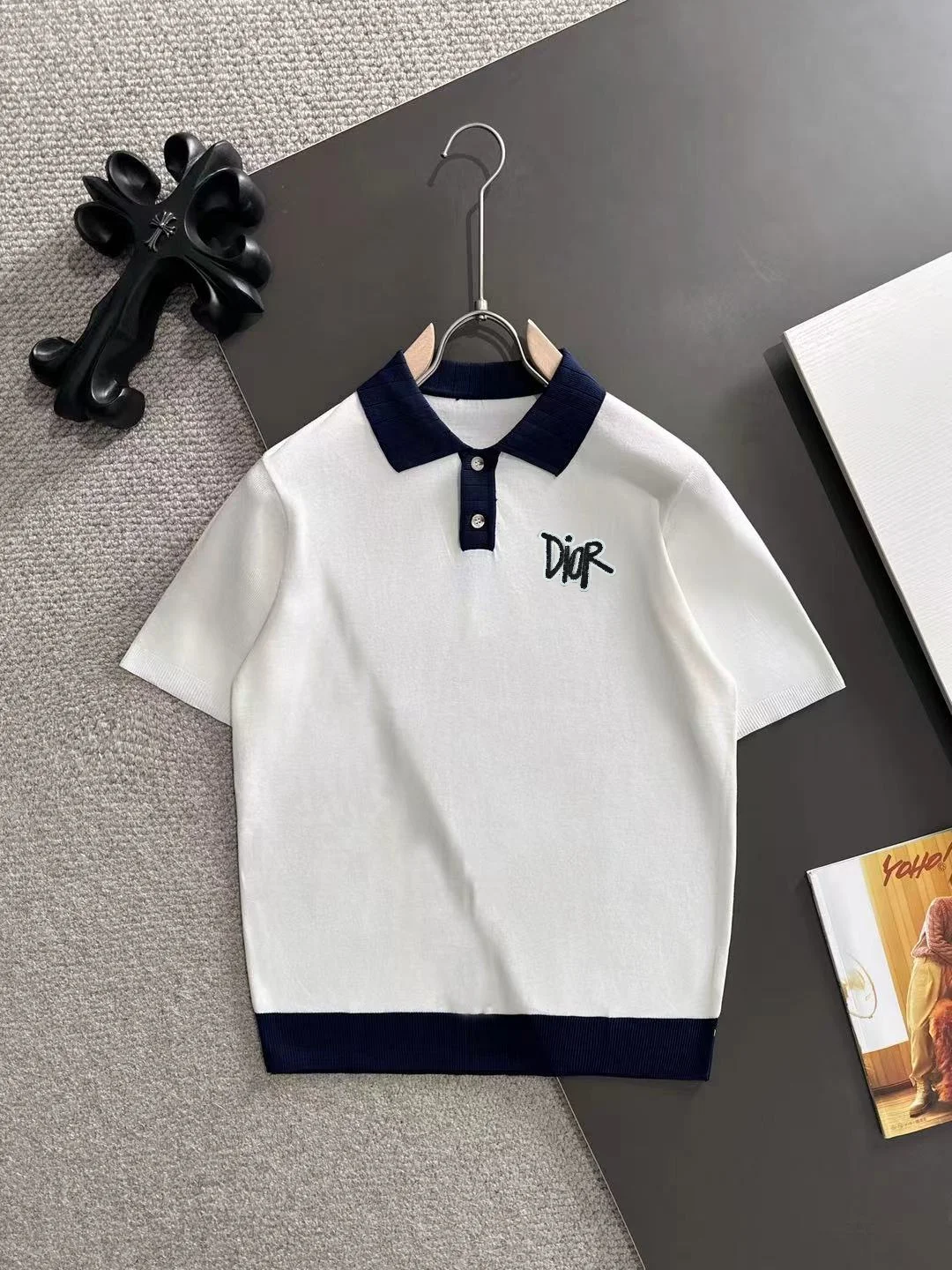 Contrast-Trim Knitted Polo Shirt D20015178