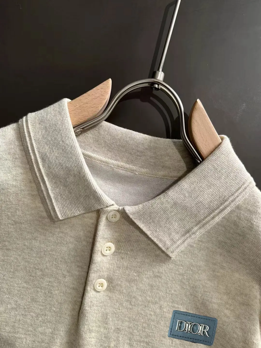Logo-Patch Silk-Blend Knit Polo Shirt D20015232 — view 3