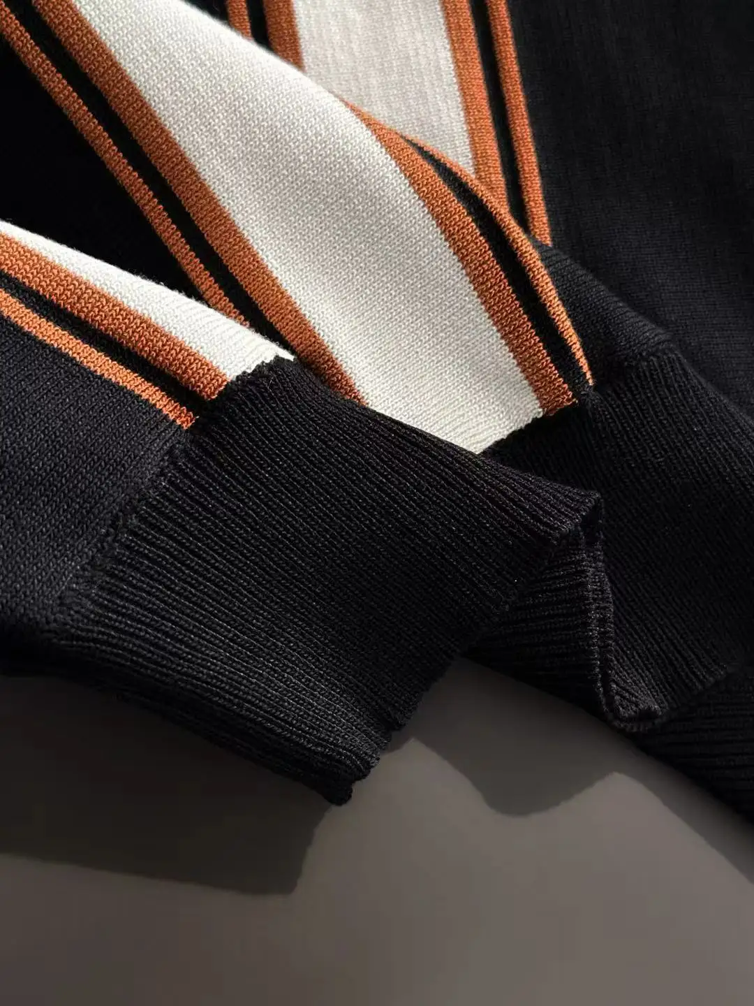 Striped Knit Half-Zip Polo Shirt D20015173 — view 6