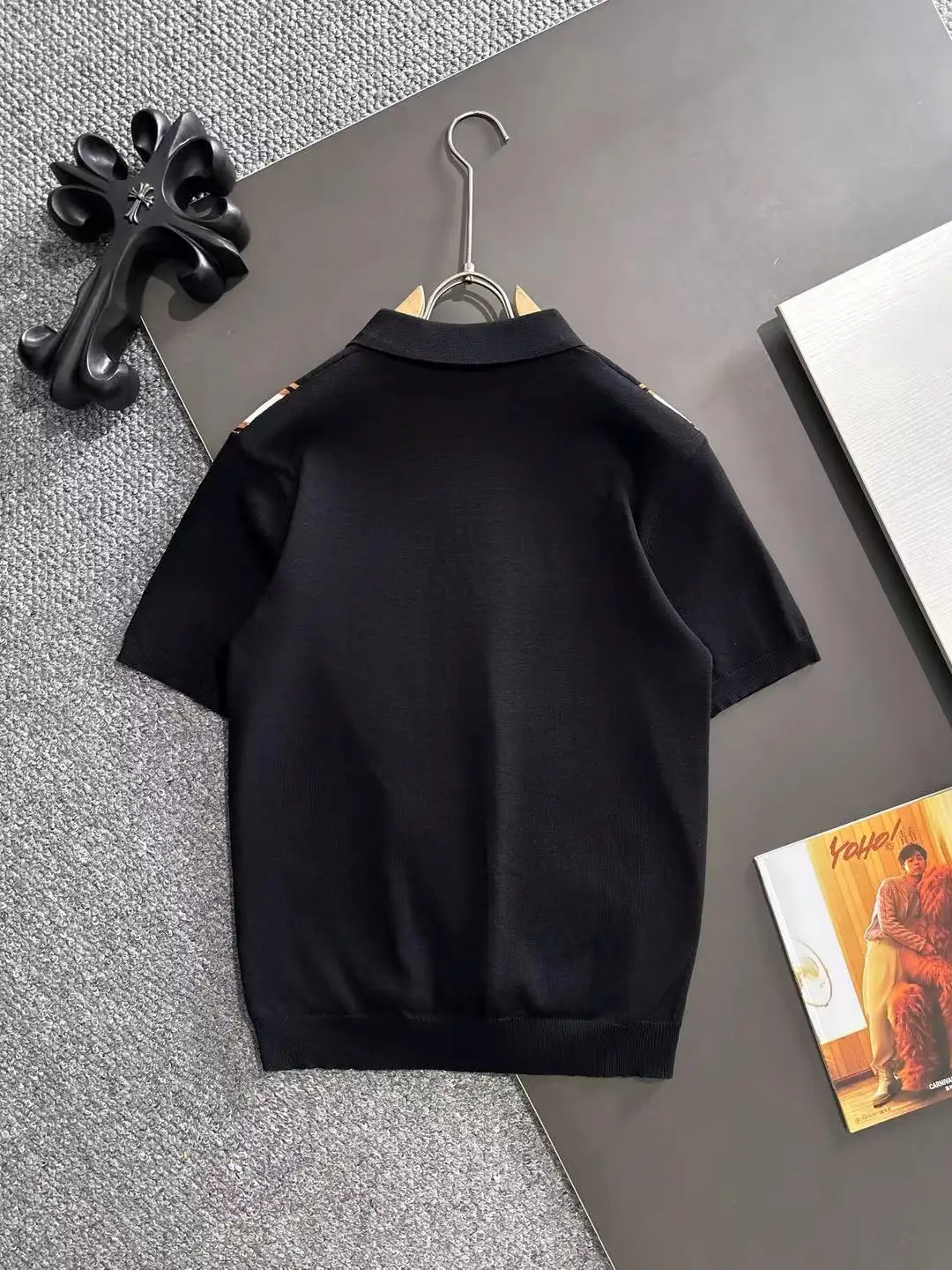 Striped Knit Half-Zip Polo Shirt D20015173 — view 9