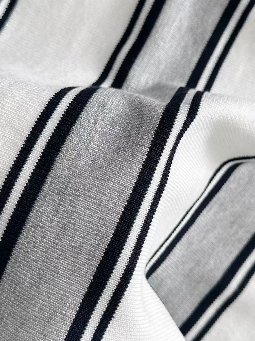 Striped Knit Half-Zip Polo Shirt D20015175 — view 4