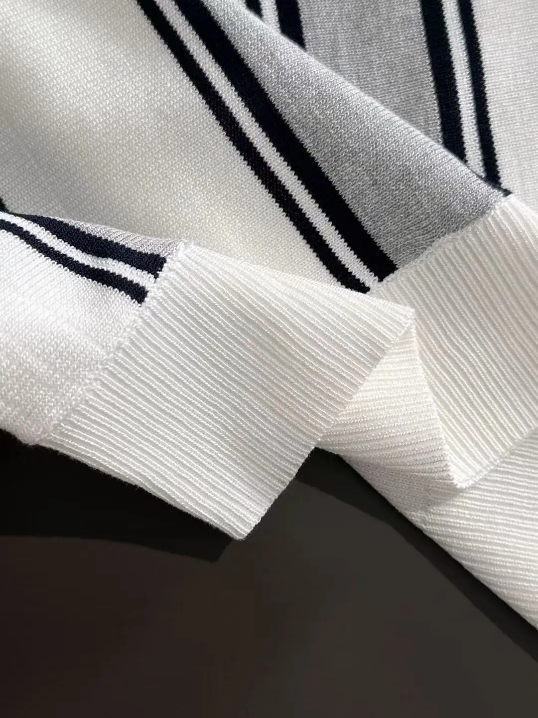 Striped Knit Half-Zip Polo Shirt D20015175 — view 6
