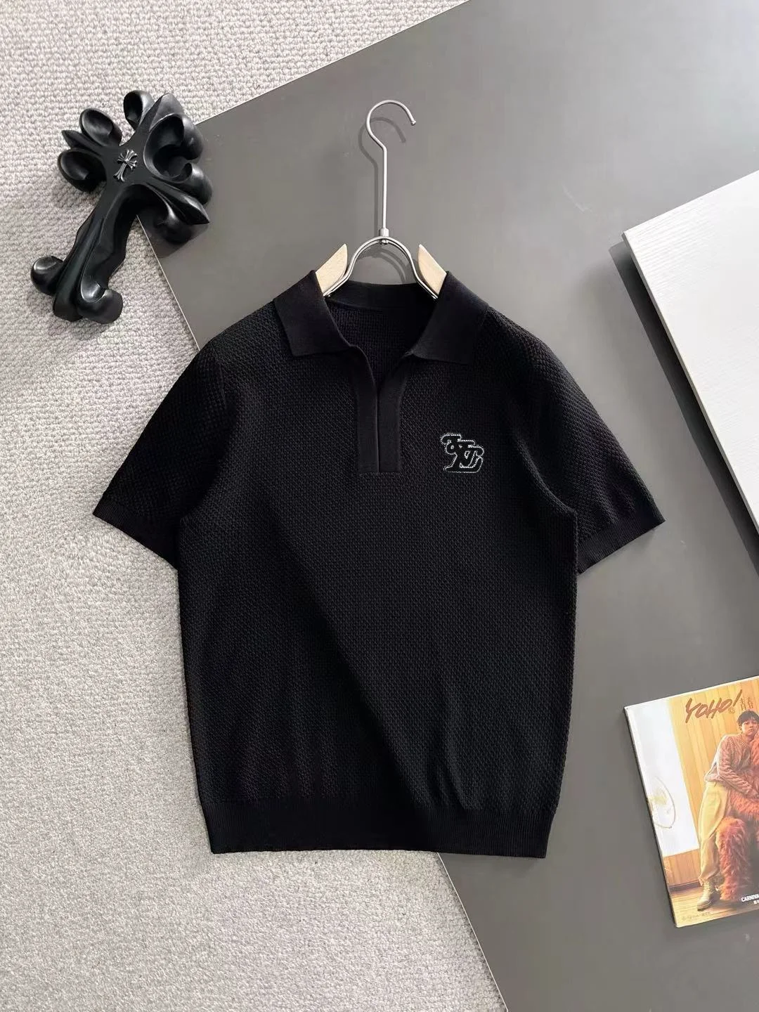 Waffle-Knit Cotton-Blend Polo Shirt D20015166