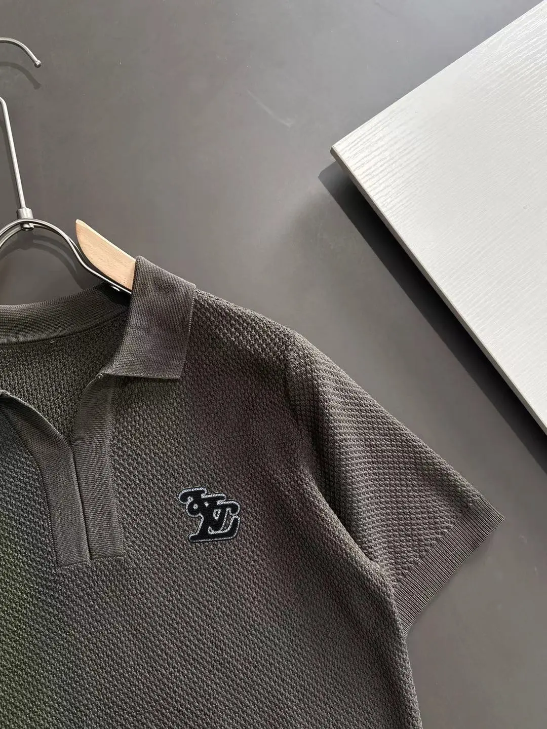 Logo-Appliqué Waffle-Knit Polo Shirt D20015168 — view 2