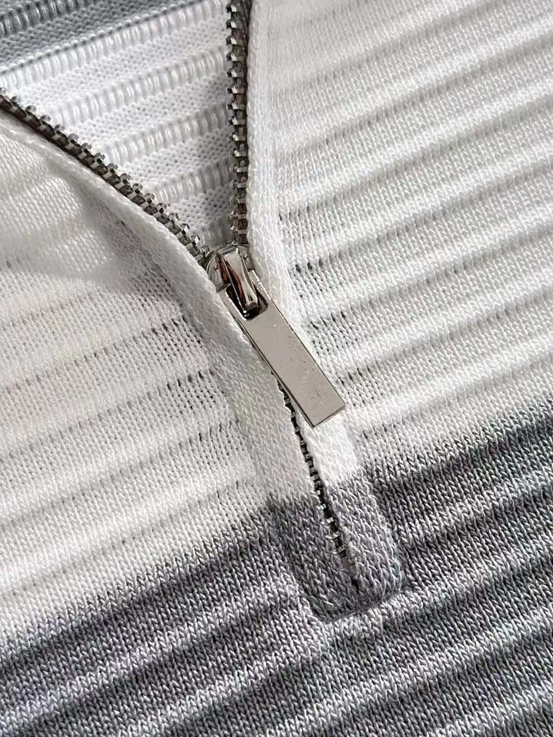 Striped Knit Half-Zip Polo Shirt D20015188 — view 4