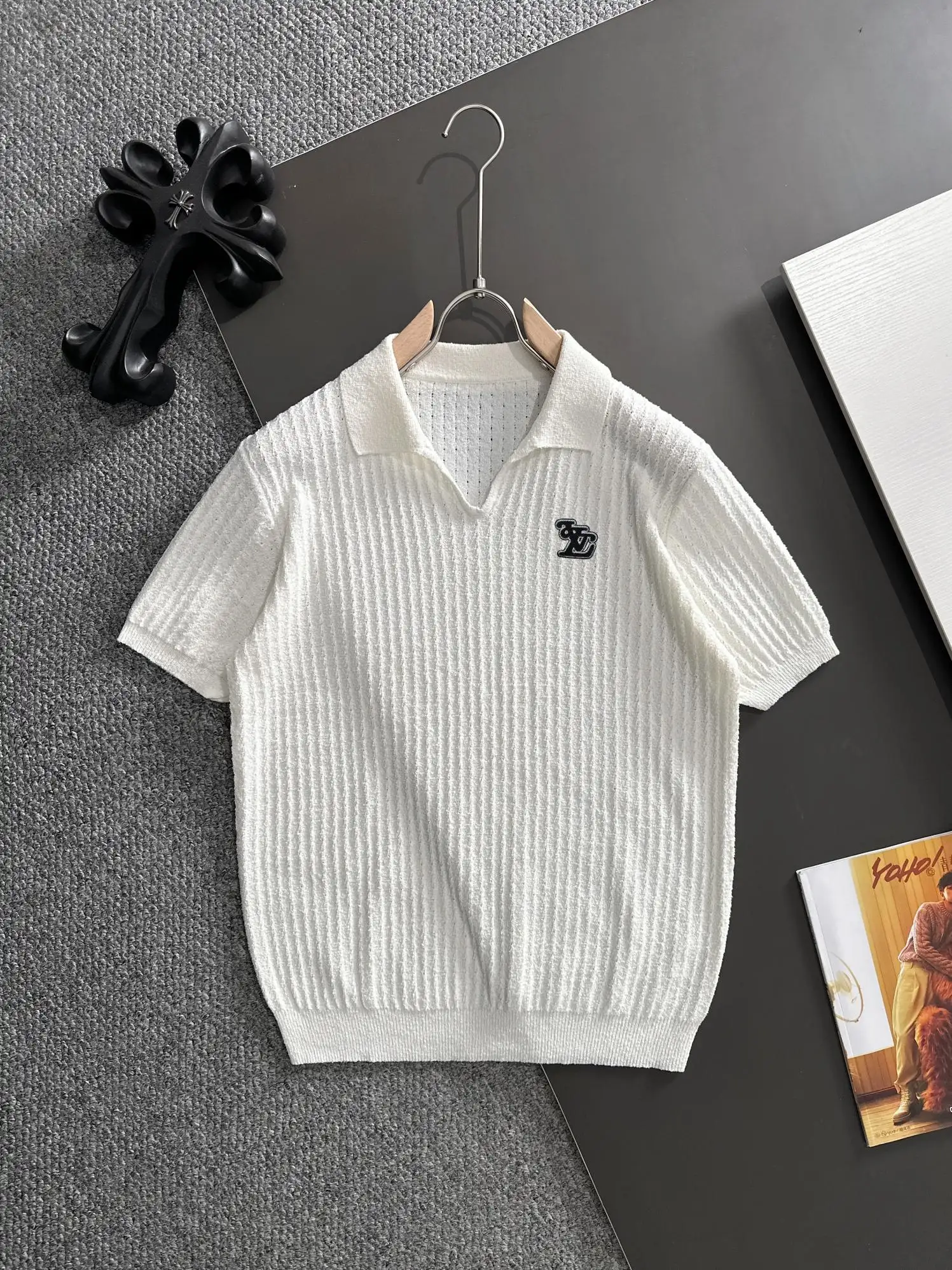 Textured Knit Short-Sleeve Polo Shirt D20015214