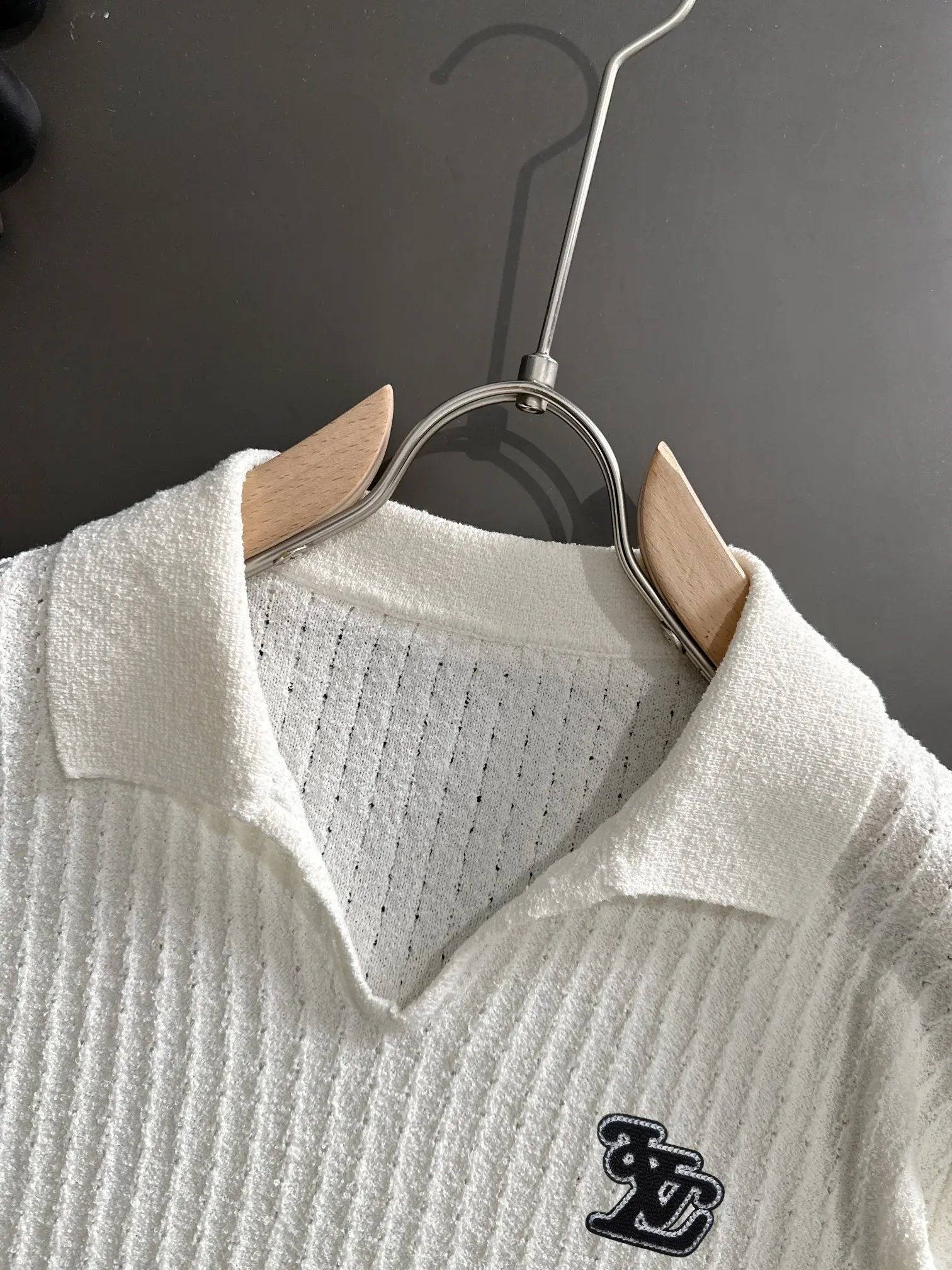 Textured Knit Short-Sleeve Polo Shirt D20015214 — view 3