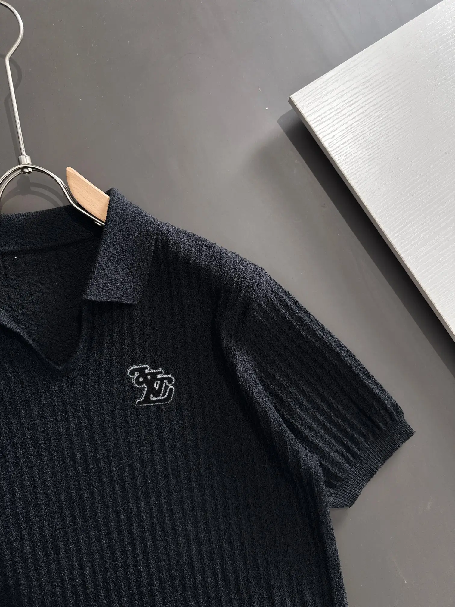 Textured Knit Short-Sleeve Polo Shirt D20015213 — view 2