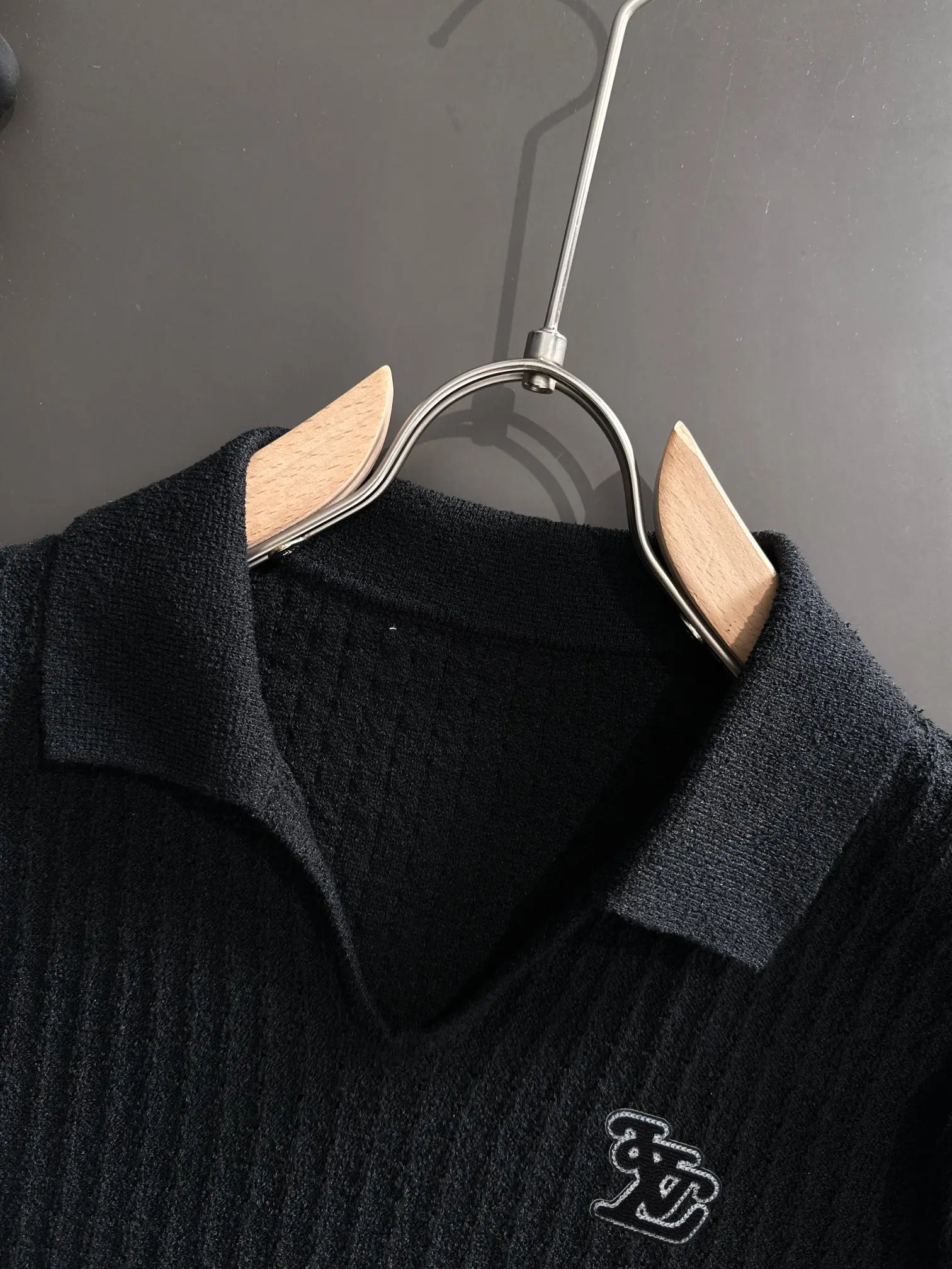 Textured Knit Short-Sleeve Polo Shirt D20015213 — view 3