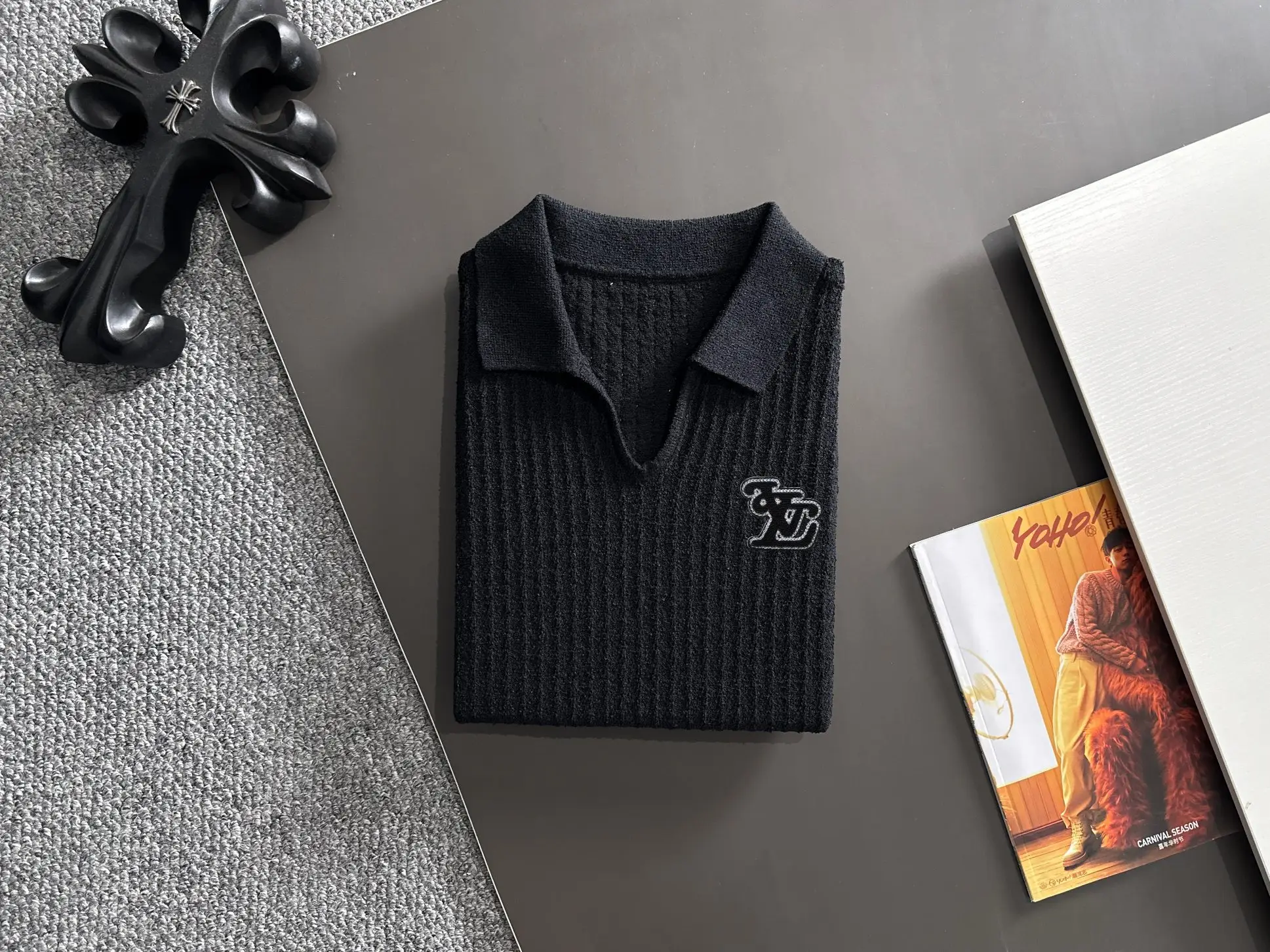 Textured Knit Short-Sleeve Polo Shirt D20015213 — view 8