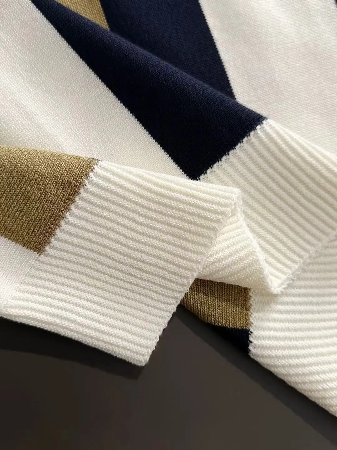 Striped Knit Half-Zip Polo Shirt D21013595 — view 6