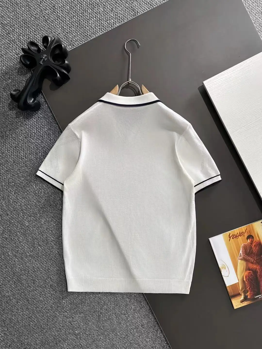 Contrast-Trim Knit Polo Shirt D21013585 — view 9