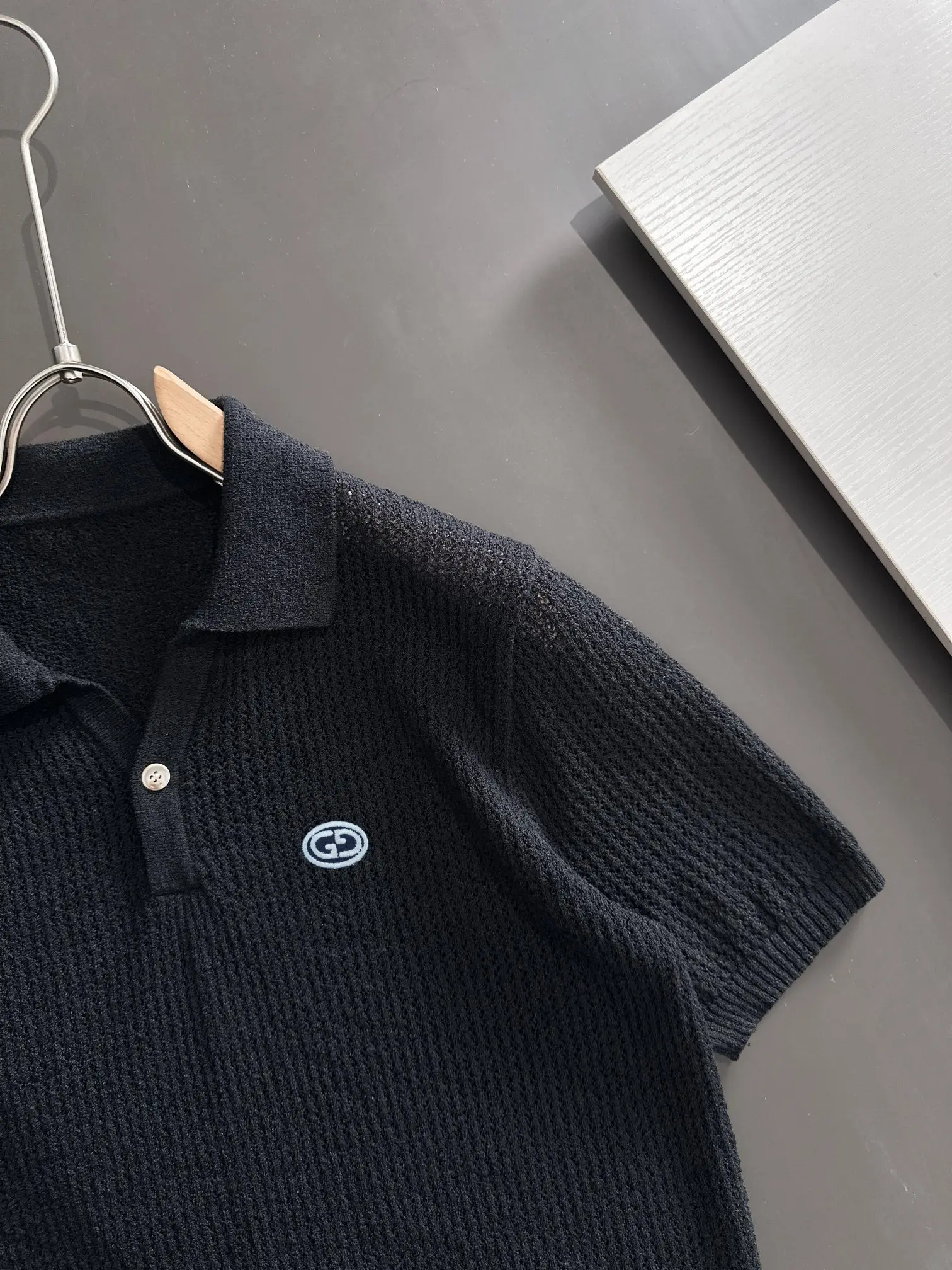 Logo-Embroidered Open-Knit Polo Shirt D21013582 — view 2