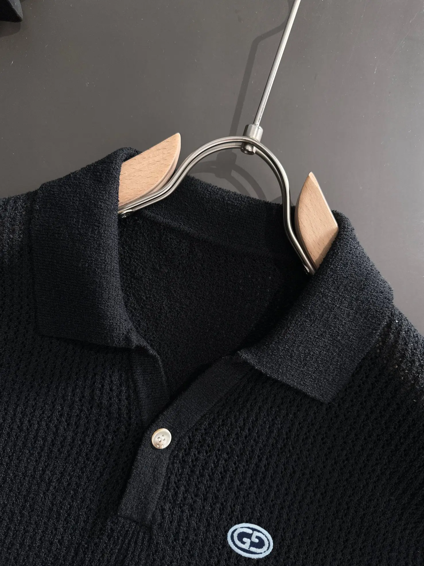 Logo-Embroidered Open-Knit Polo Shirt D21013582 — view 3