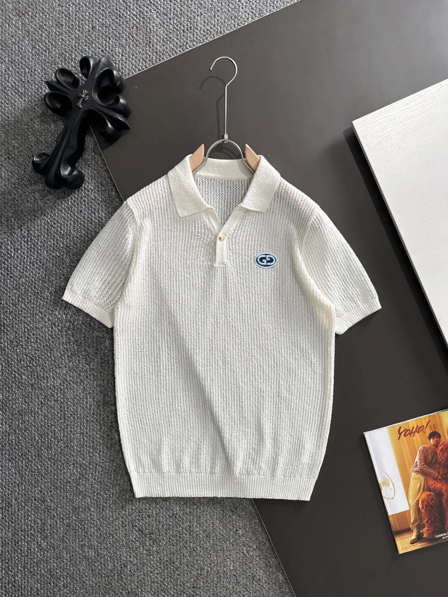Open-Knit Mesh Polo Shirt D21013583