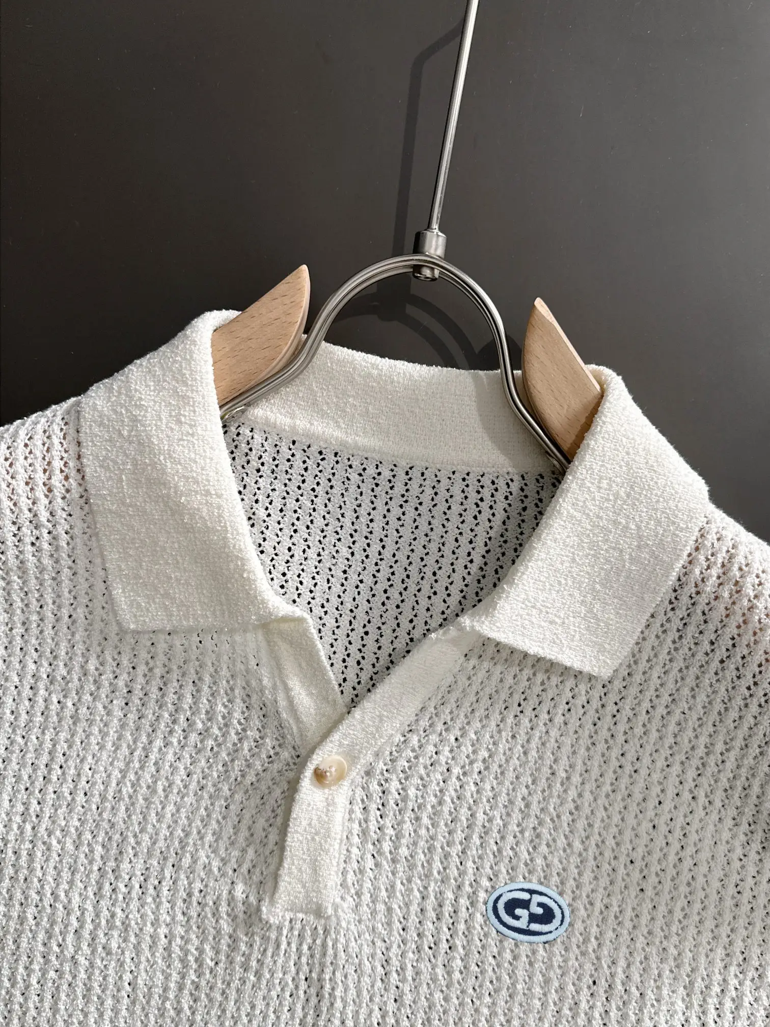 Open-Knit Mesh Polo Shirt D21013583 — view 3