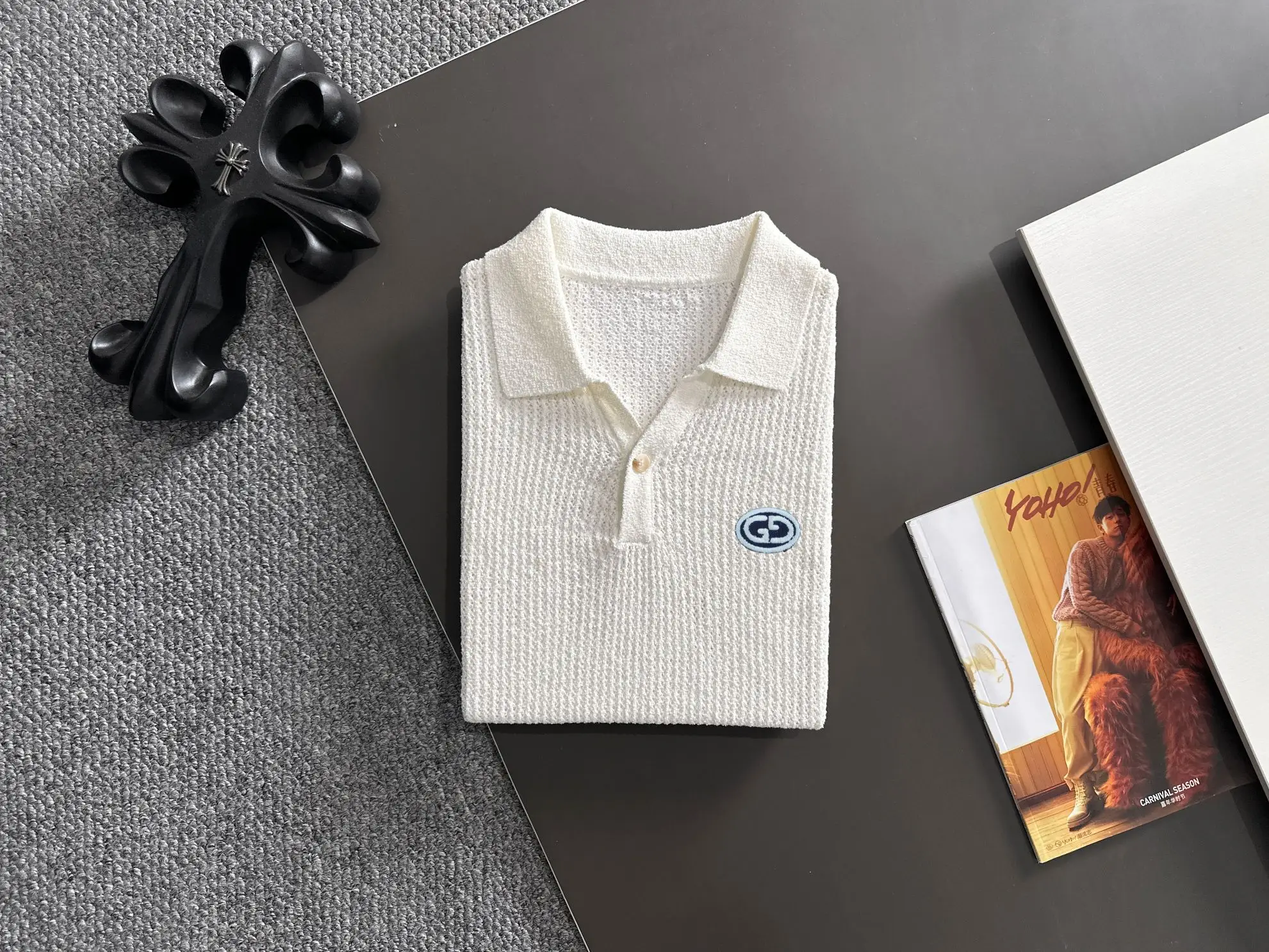 Open-Knit Mesh Polo Shirt D21013583 — view 8