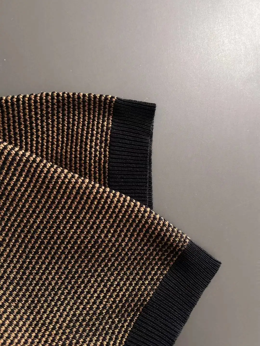 Textured Knit Striped Polo Shirt D21013596 — view 5