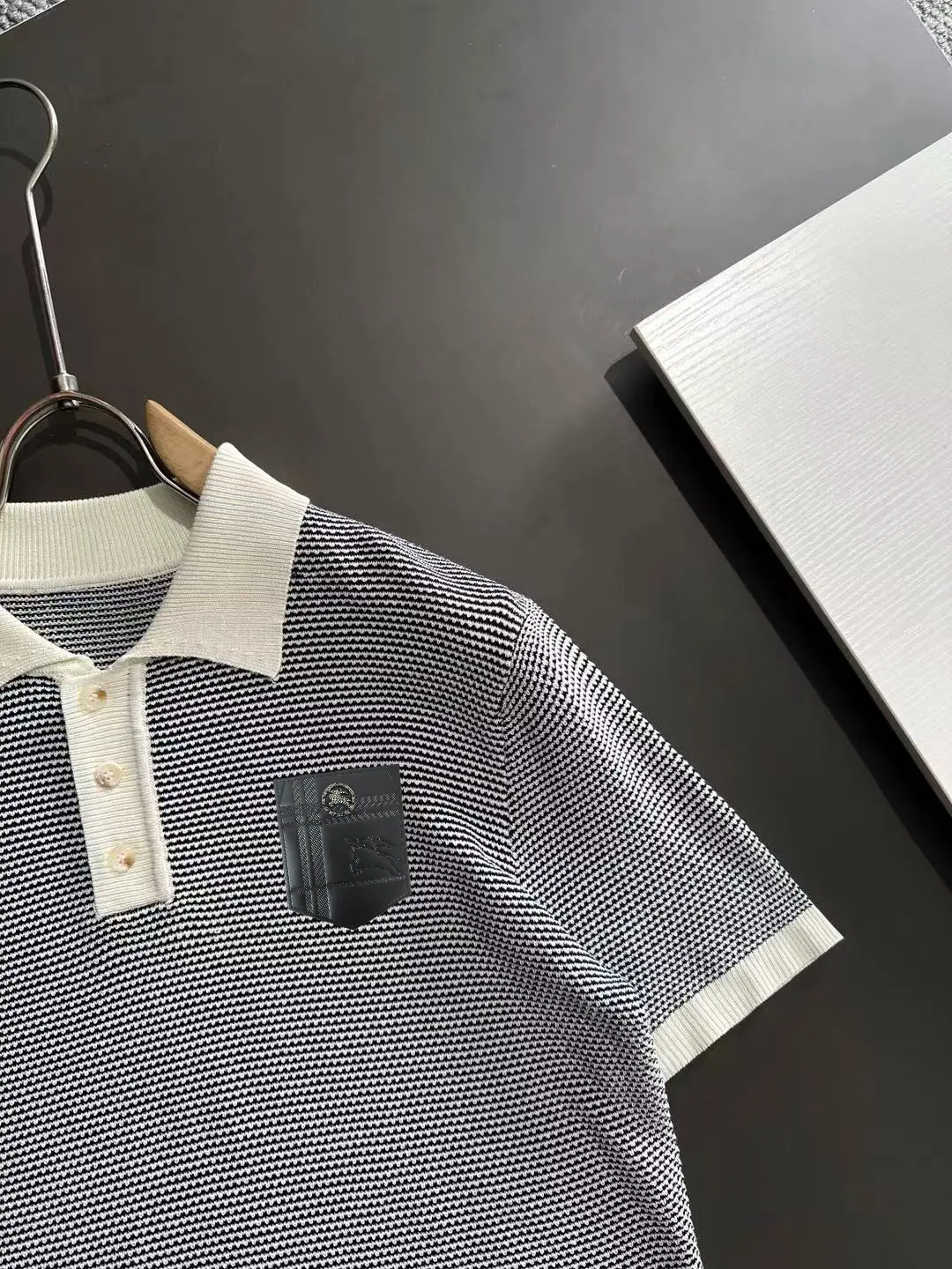 Textured Stripe Knit Polo Shirt D21013598 — view 2